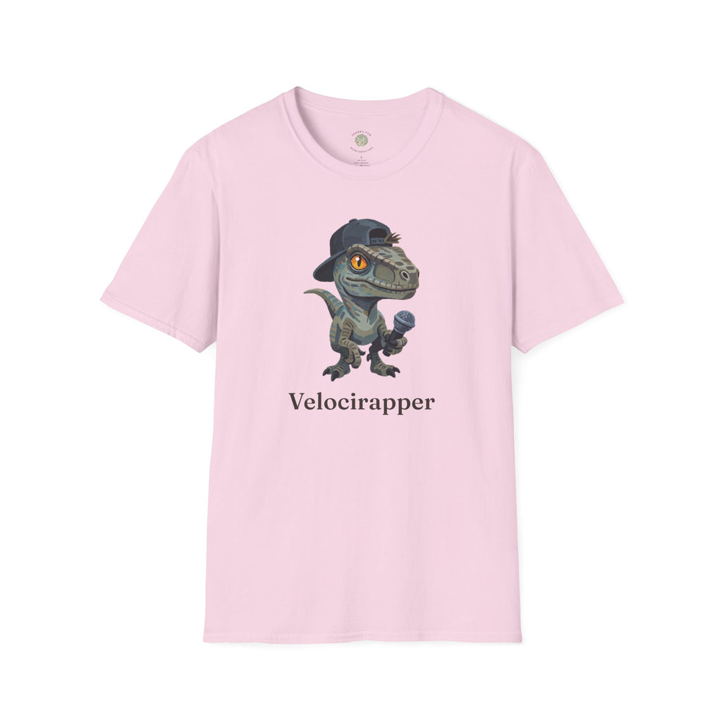 Velocirapper T-Shirt — Funny Rapper Raptor Dinosaur Graphic Tee