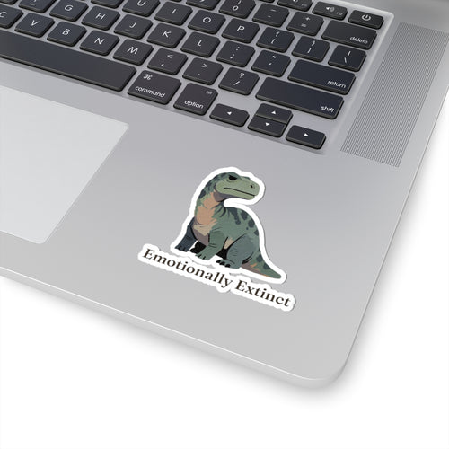 Emotionally Extinct Sticker — Funny Deadpan Dinosaur Vinyl Sticker