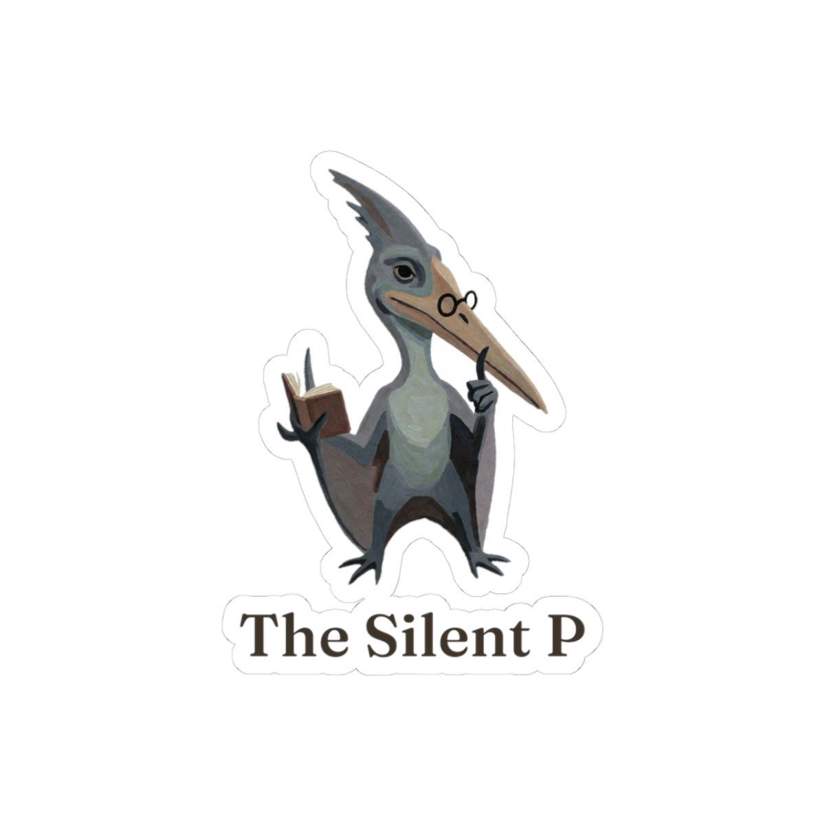 The Silent P Sticker — Funny Pterodactyl Grammar Pun Vinyl Sticker