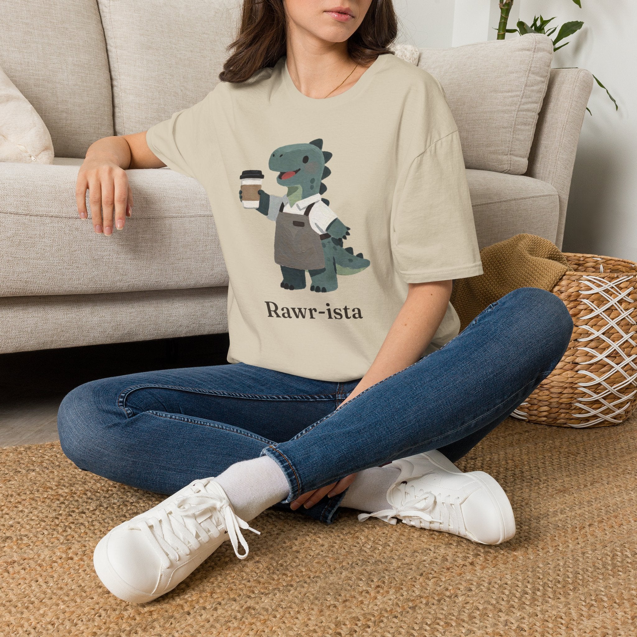 Rawr-ista T-Shirt — Funny Coffee Dinosaur Barista Graphic Tee