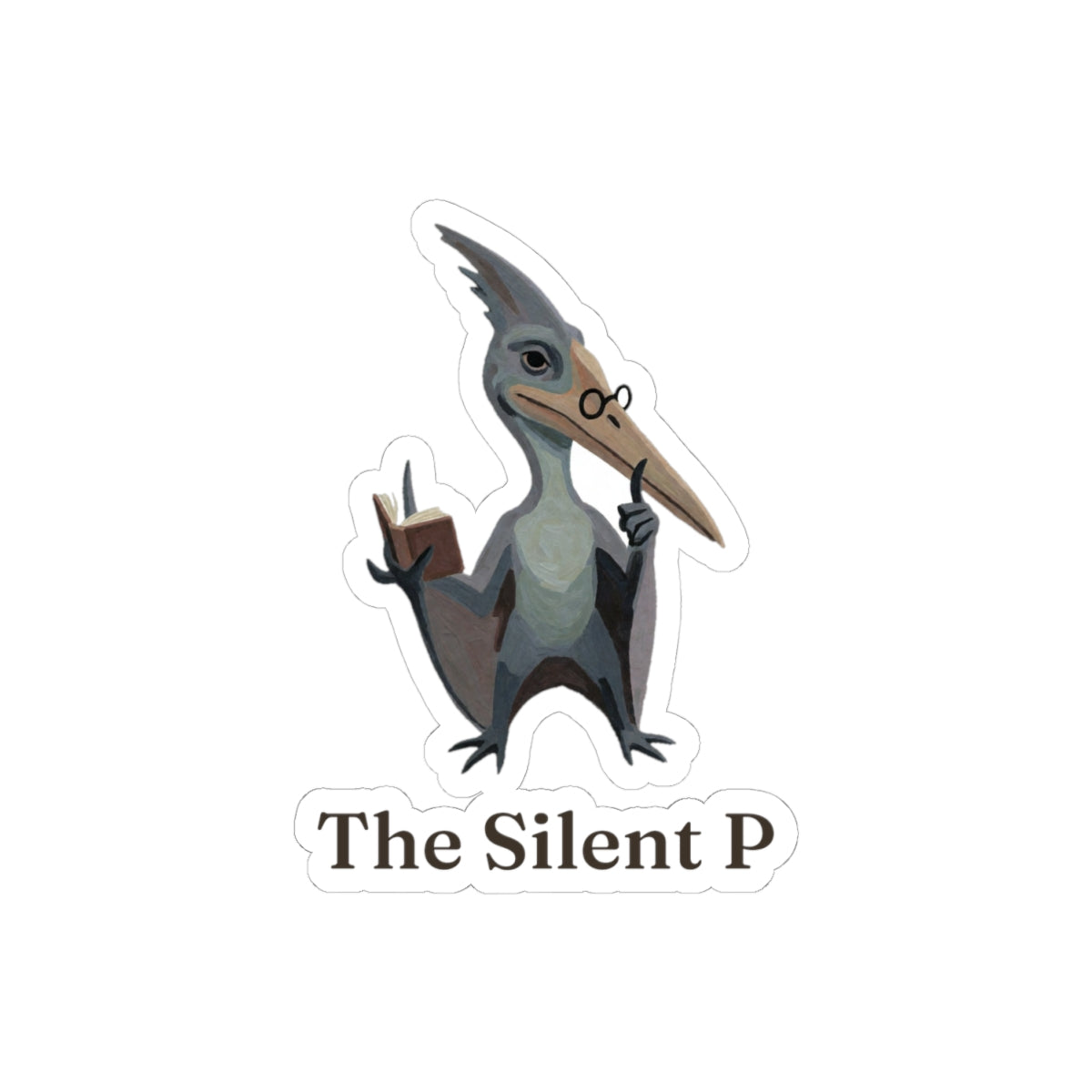 The Silent P Sticker — Funny Pterodactyl Grammar Pun Vinyl Sticker