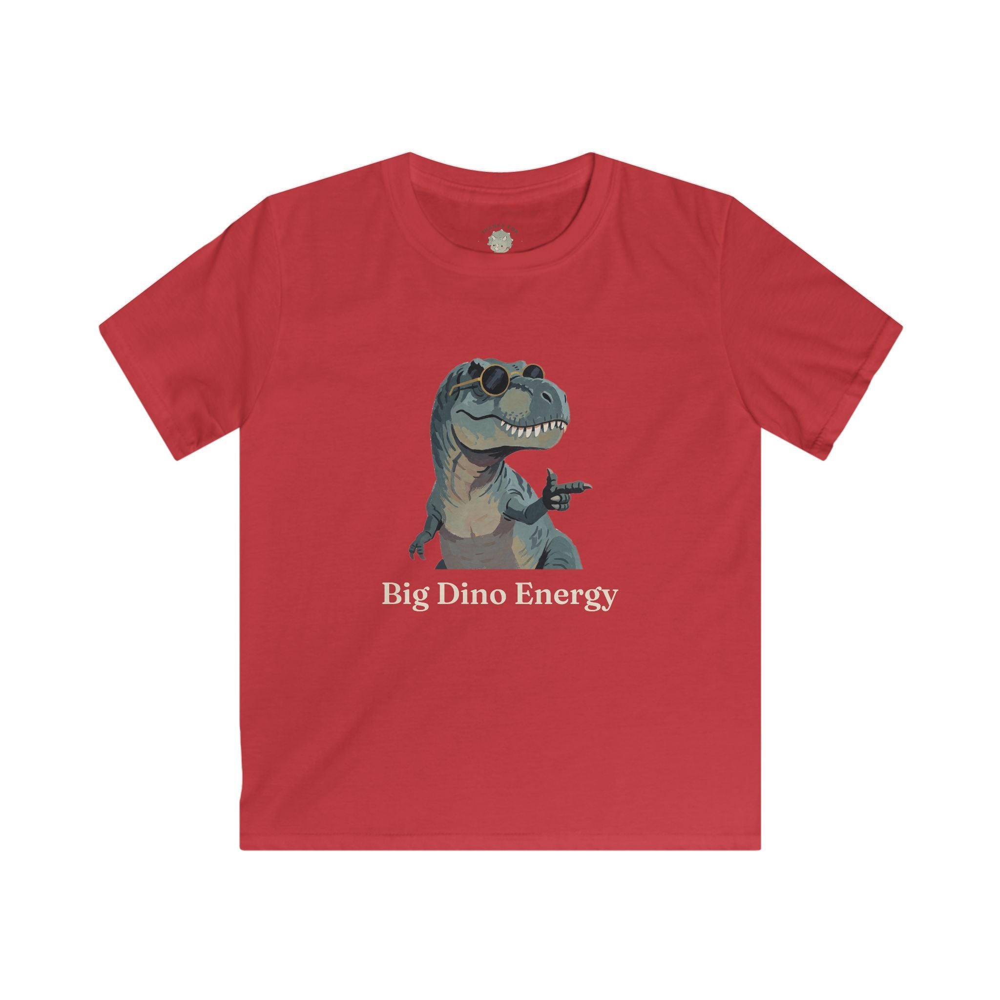 Kids Big Dino Energy T-Shirt — Funny Confident Cool Dinosaur Graphic Tee
