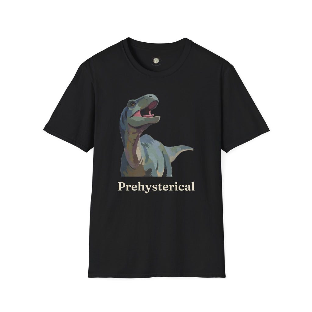 Prehysterical T-Shirt — Funny Laughing Dinosaur Pun Graphic Tee