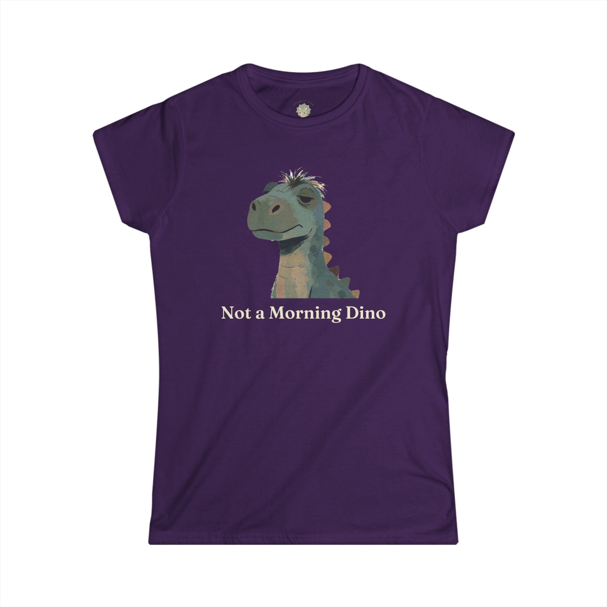 Women's Not a Morning Dino T-Shirt — Funny Sleepy Dinosaur Graphic Tee