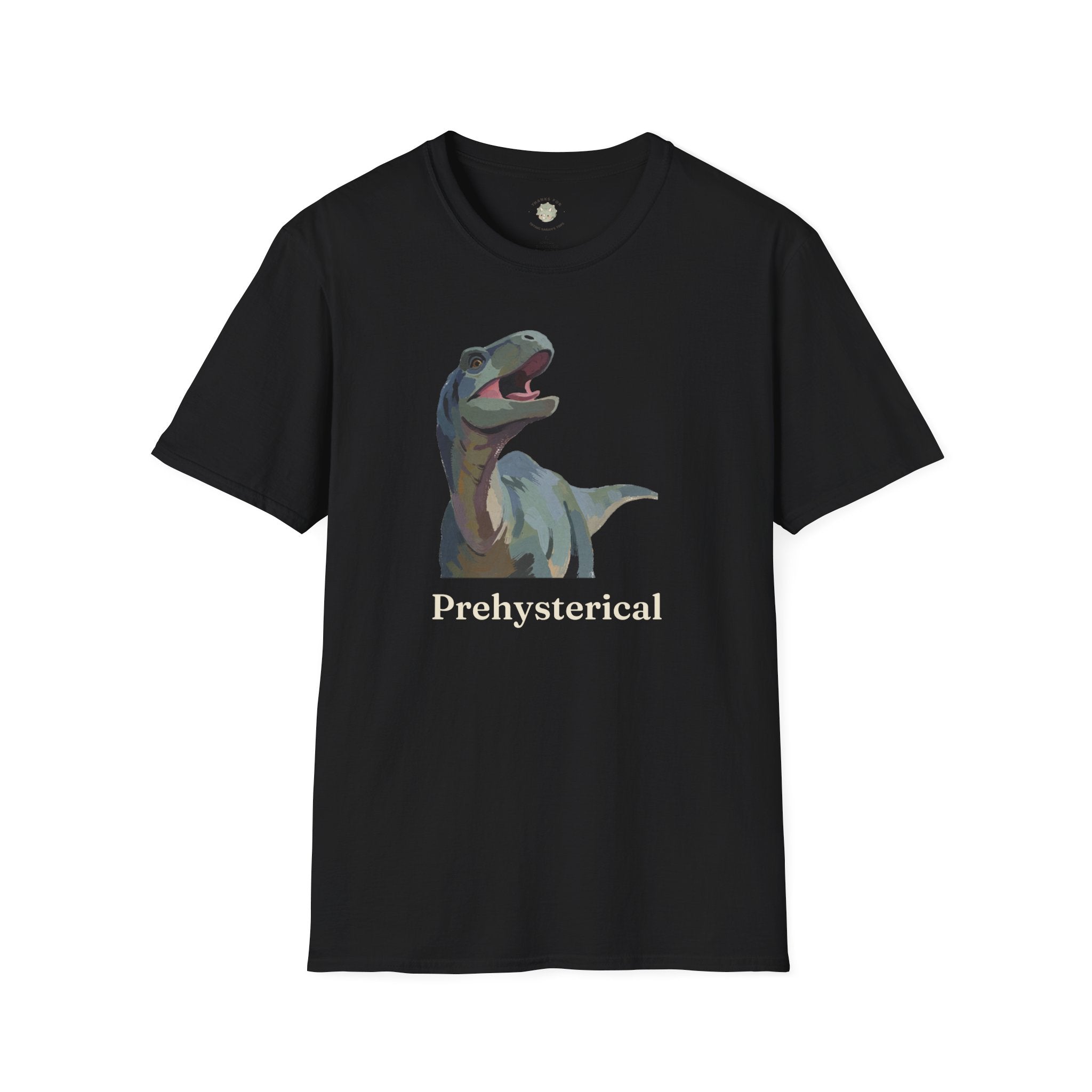 Prehysterical T-Shirt — Funny Laughing Dinosaur Pun Graphic Tee