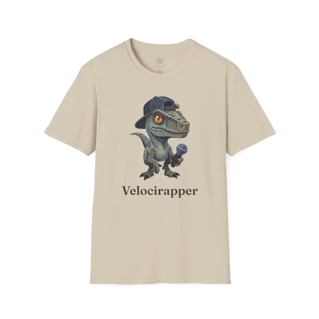 Velocirapper T-Shirt — Funny Rapper Raptor Dinosaur Graphic Tee