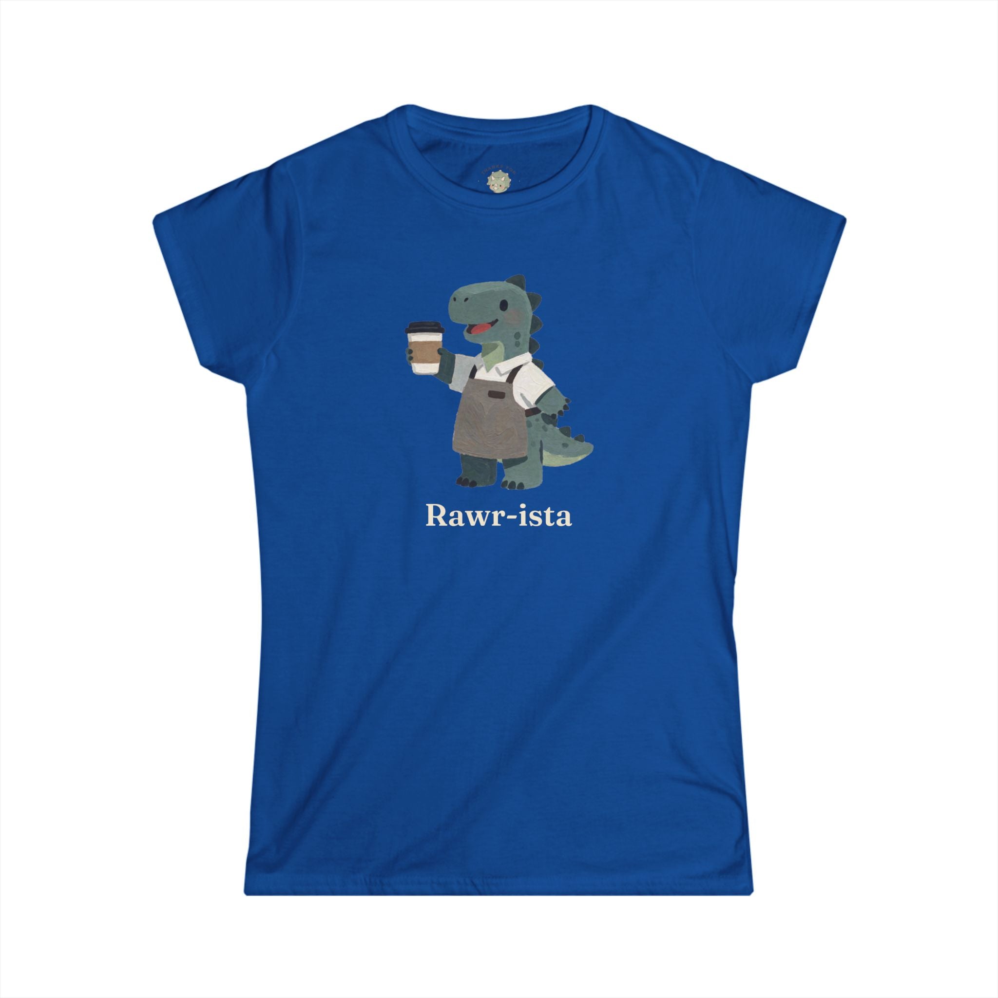 Women's Rawr-ista T-Shirt — Funny Coffee Dinosaur Barista Graphic Tee