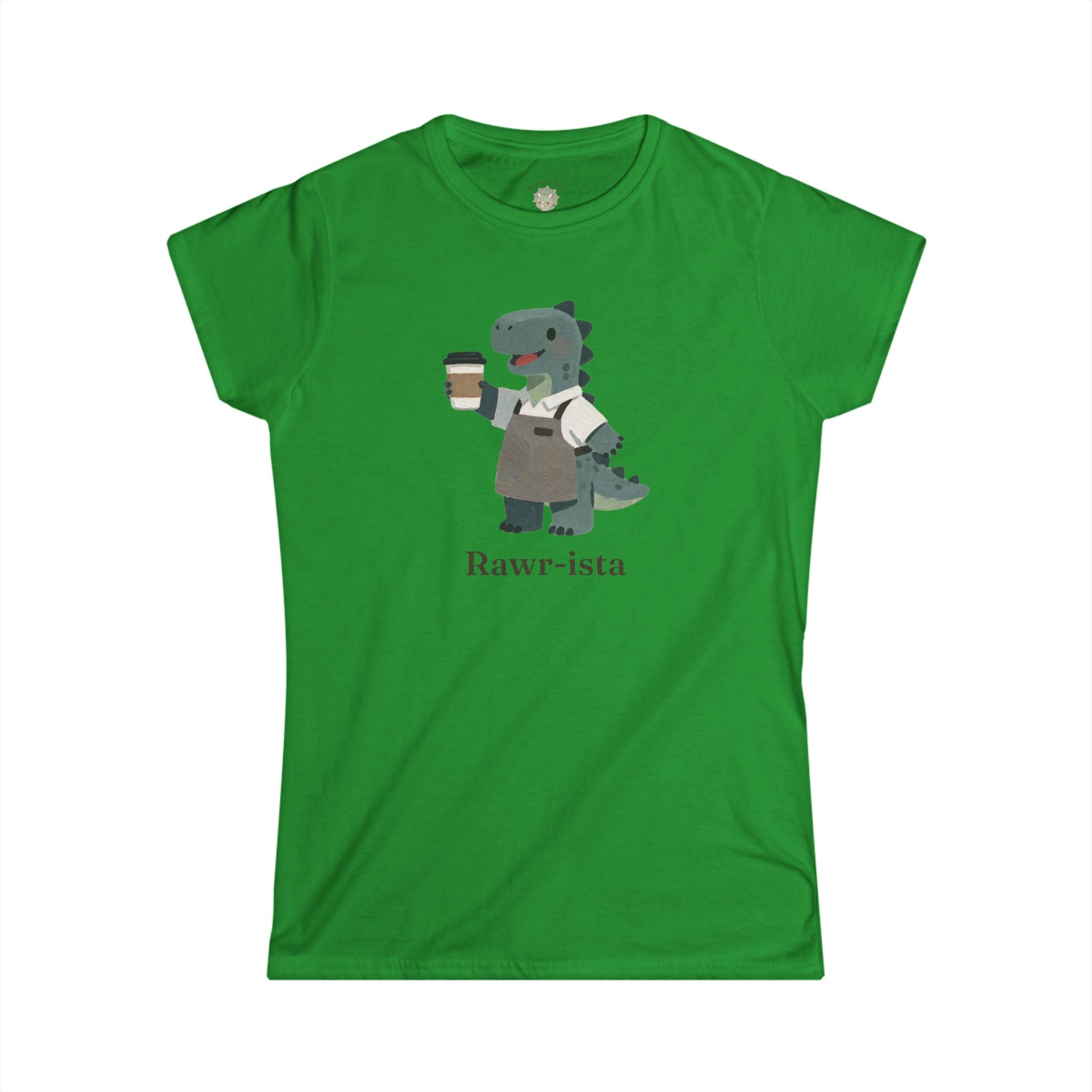 Women's Rawr-ista T-Shirt — Funny Coffee Dinosaur Barista Graphic Tee