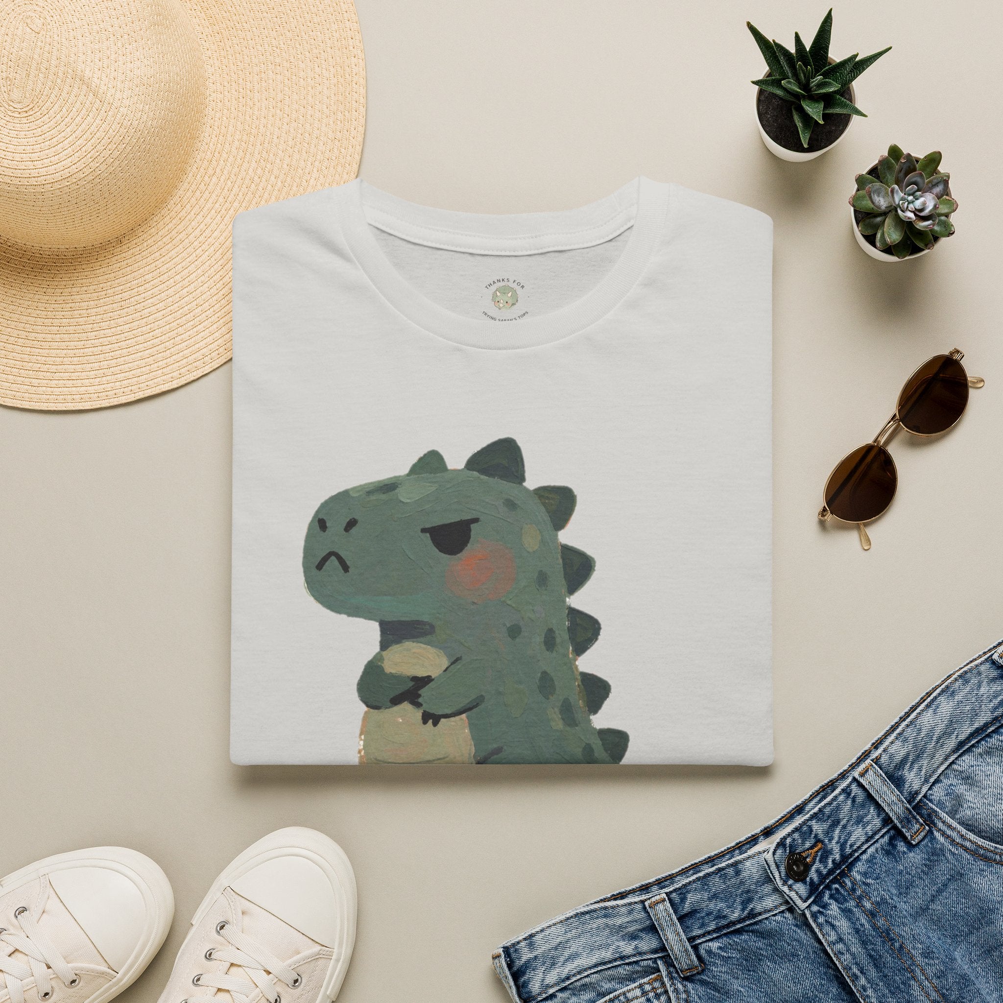 Hangry-Saurus T-Shirt — Funny Hungry Grumpy Dinosaur Graphic Tee