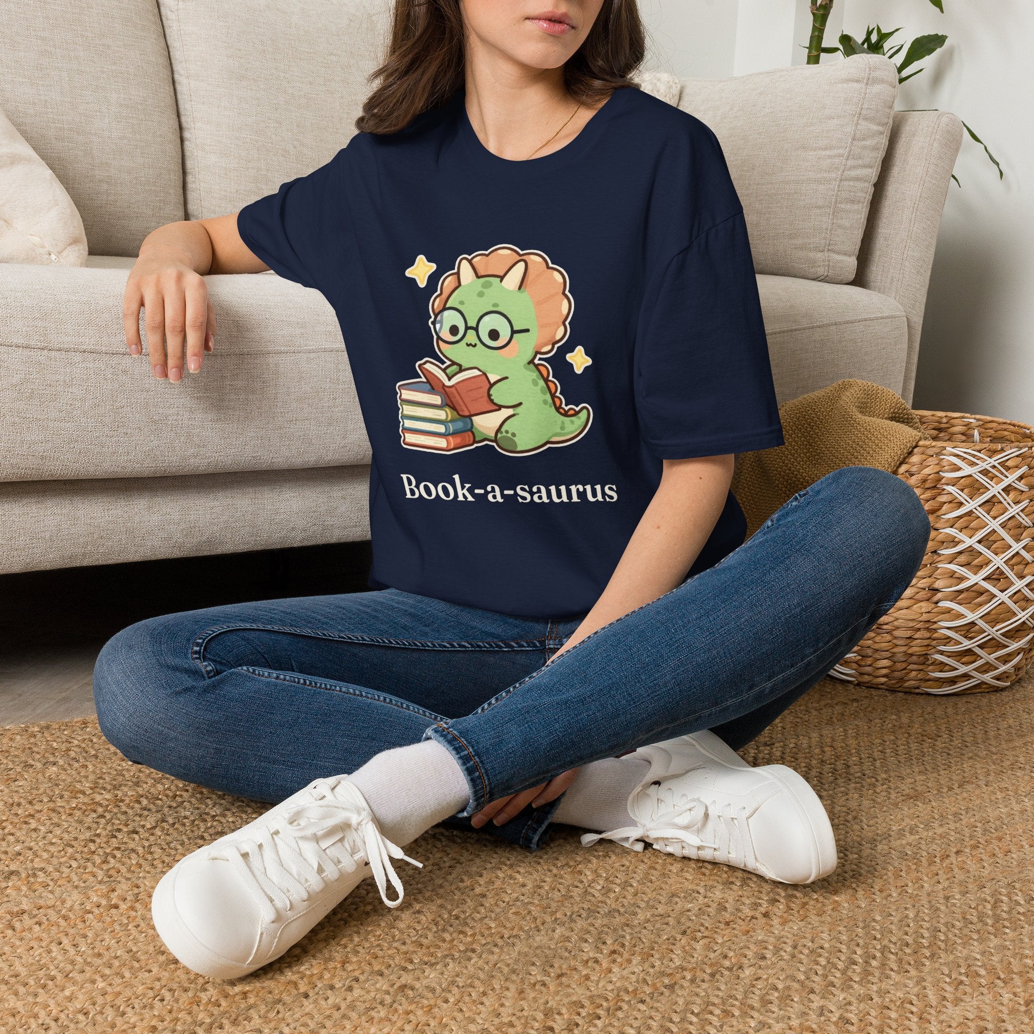 Book-a-saurus T-Shirt — Cute Reading Dinosaur Book Lover Graphic Tee