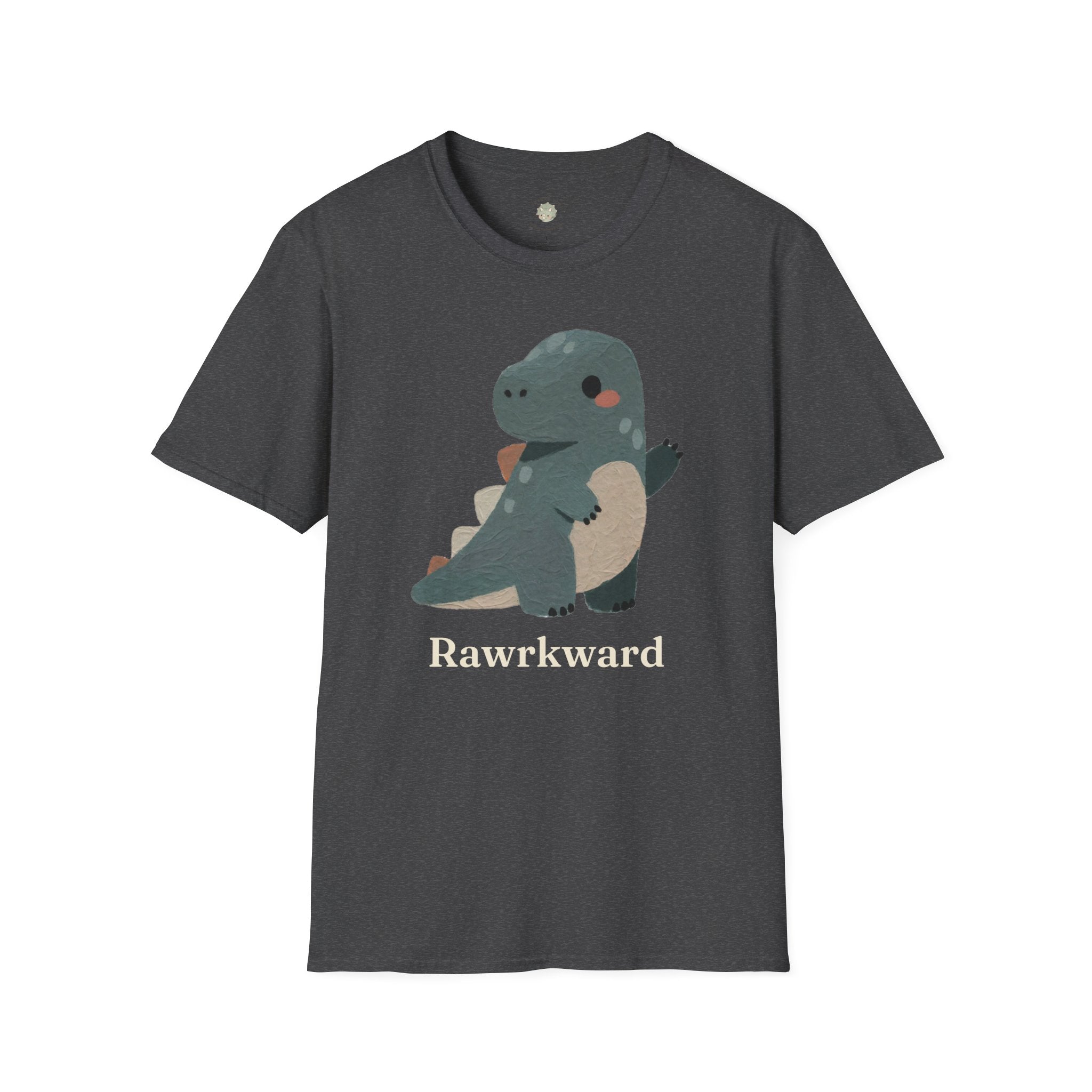 Rawrkward T-Shirt — Funny Awkward Shy Dinosaur Graphic Tee