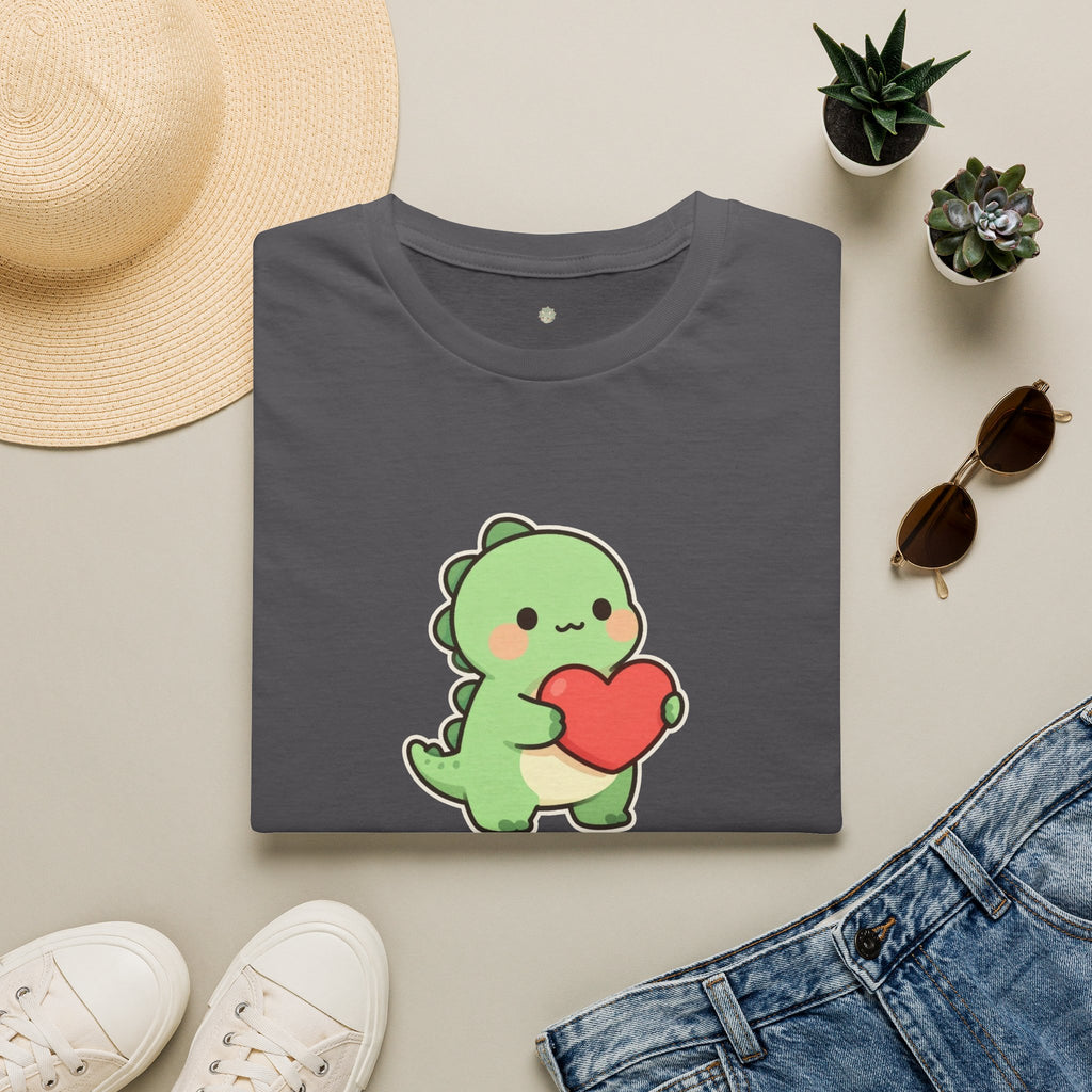 Tiny Arms, Big Heart Dino Tee — Kawaii T-Rex Heart Graphic T-Shirt