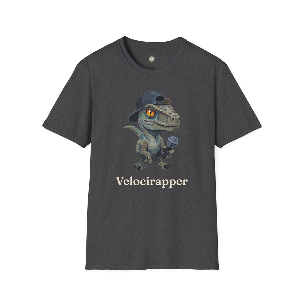 Velocirapper T-Shirt — Funny Rapper Raptor Dinosaur Graphic Tee