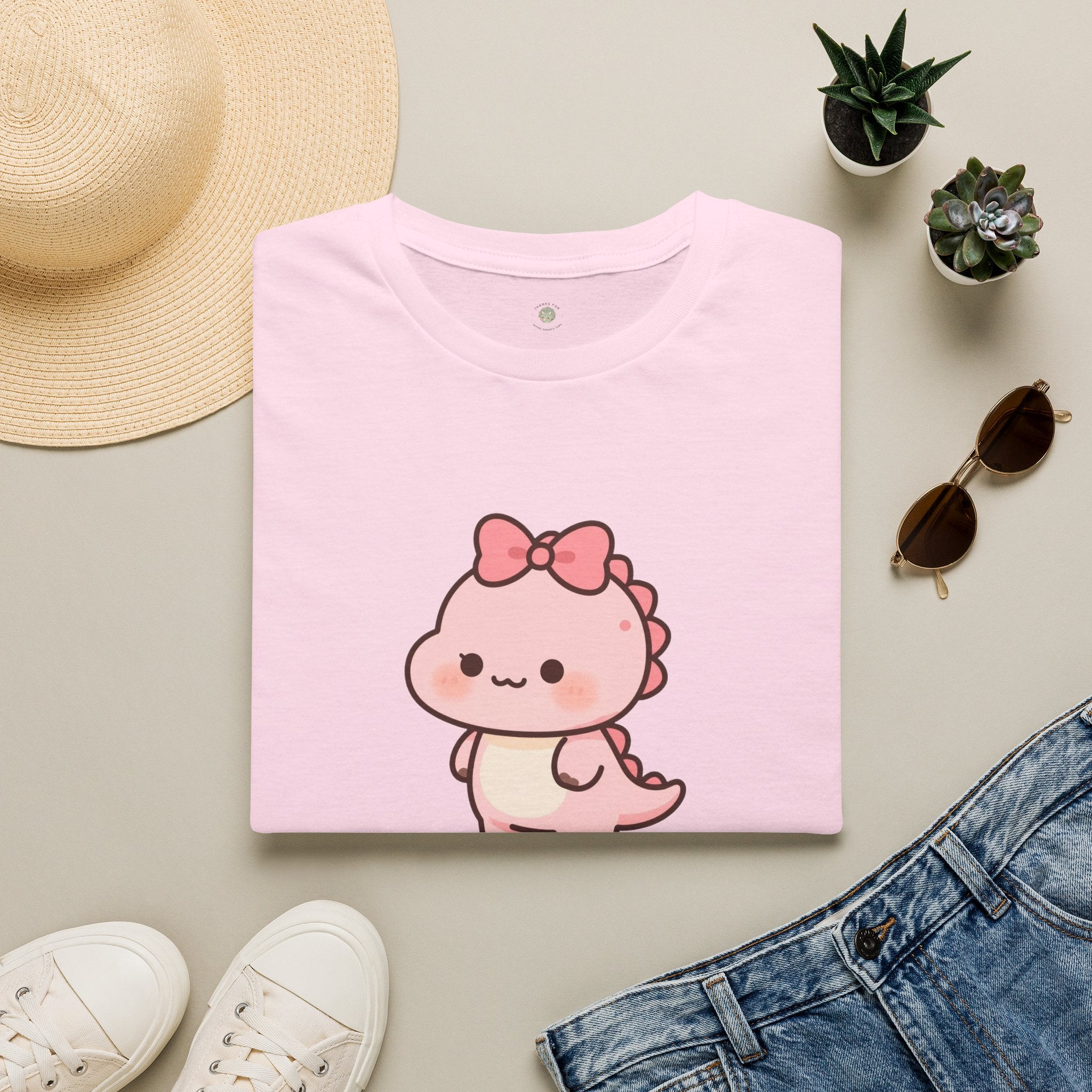 Personalized Girl Dinosaur T-Shirt — Custom Name Dino Tee