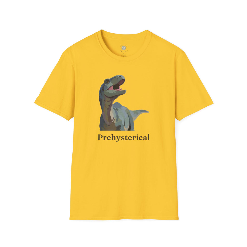 Prehysterical T-Shirt — Funny Laughing Dinosaur Pun Graphic Tee