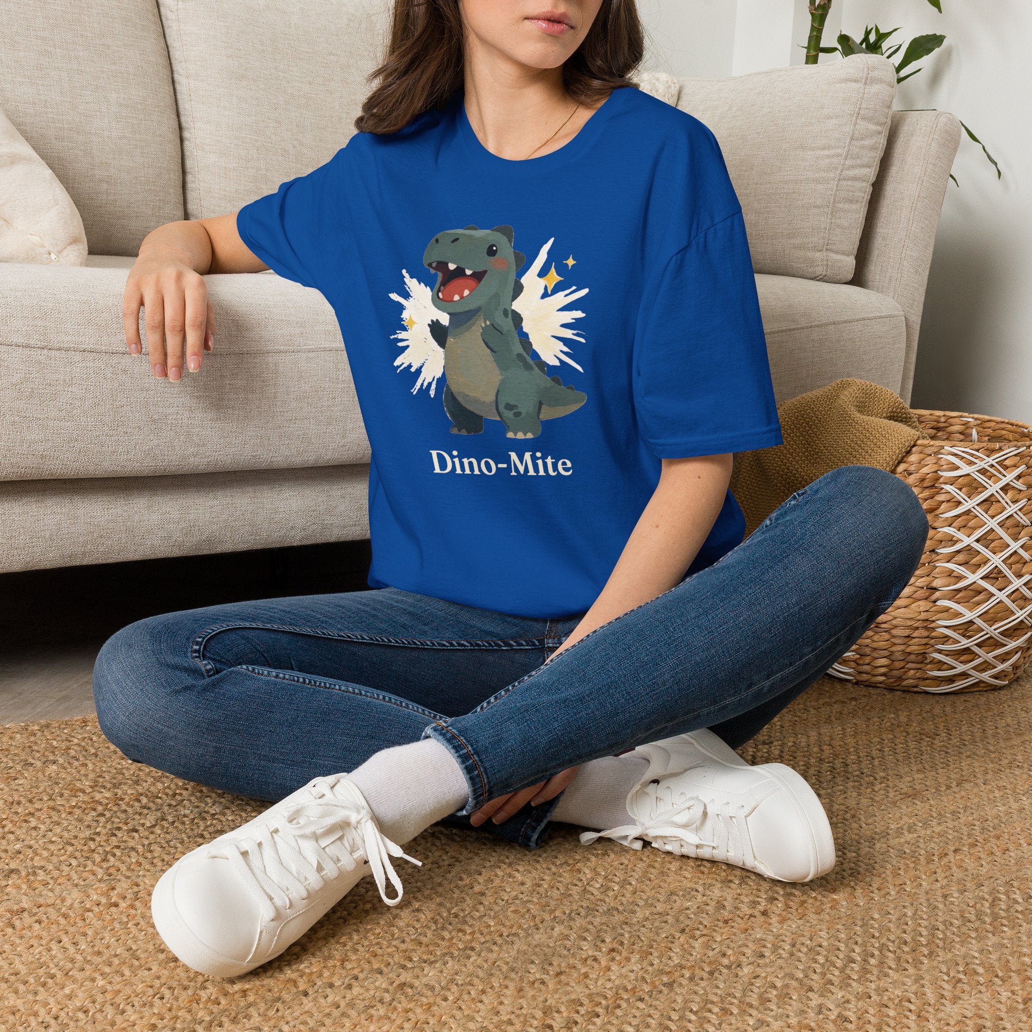 Dino-Mite T-Shirt — Cute Cheerful Dinosaur Pun Graphic Tee