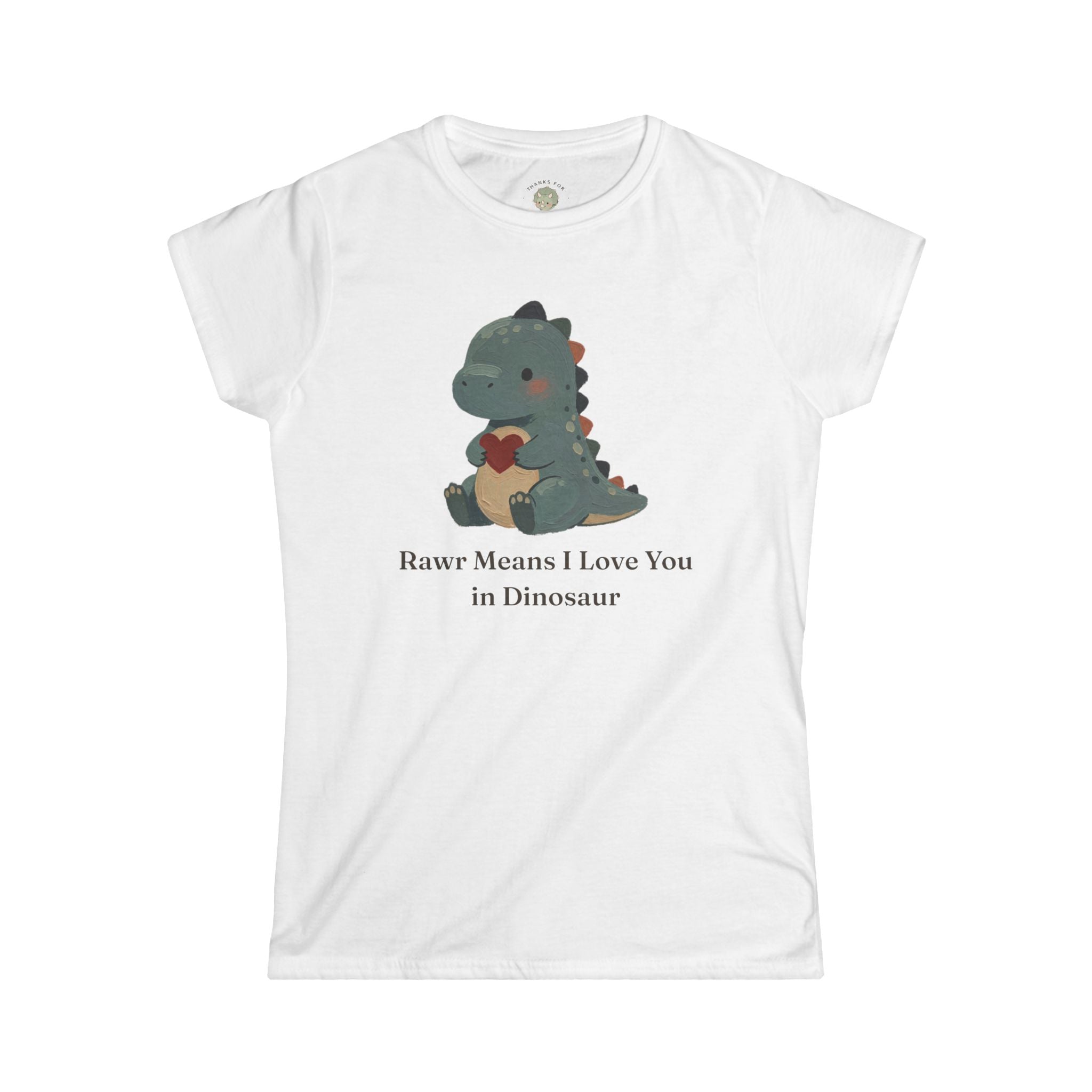 Women's Rawr Means I Love You T-Shirt — Cute Dinosaur Love Graphic Tee