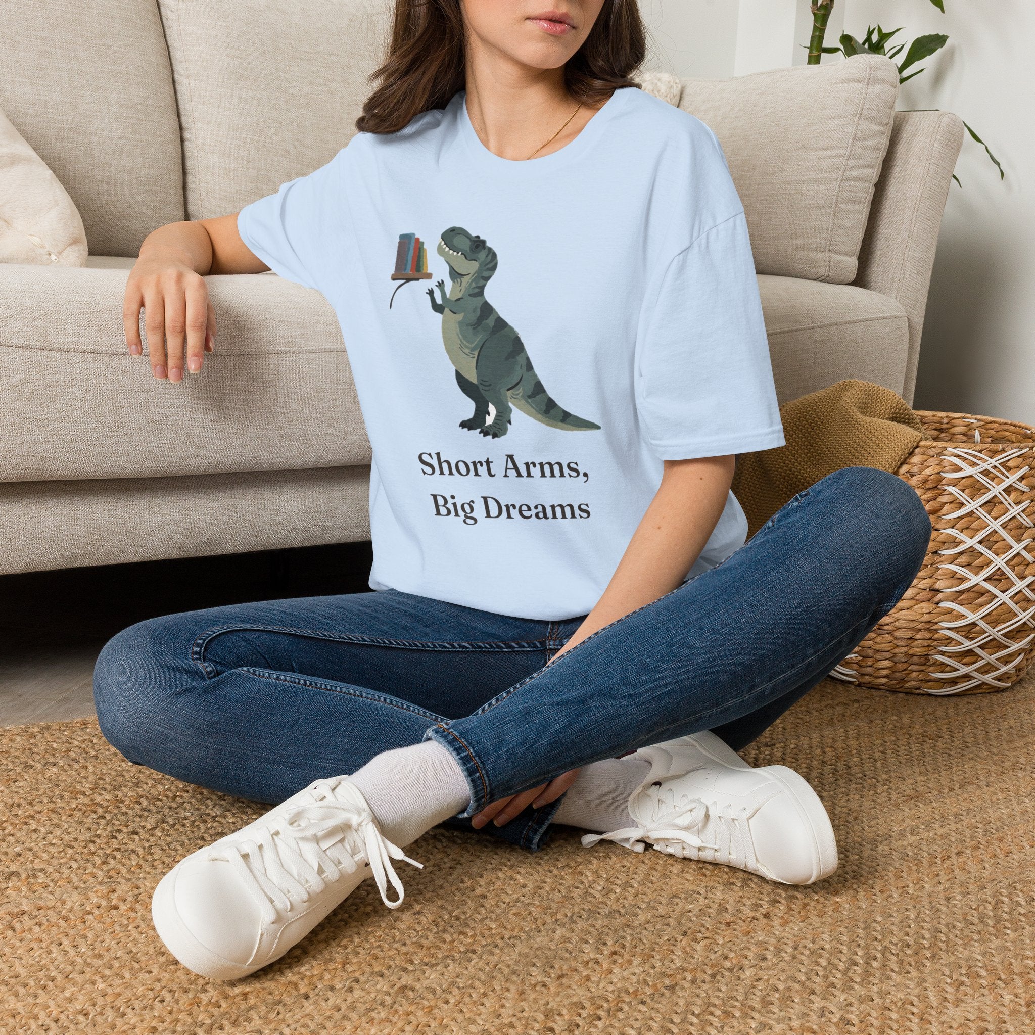 Short Arms, Big Dreams T-Shirt — Funny Motivational T-Rex Graphic Tee