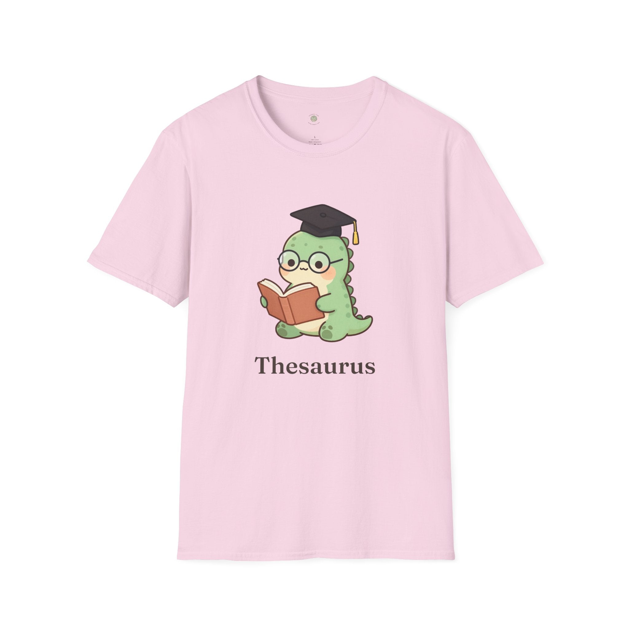 Thesaurus T-Shirt — Cute Word Nerd Dinosaur Grammar Pun Graphic Tee