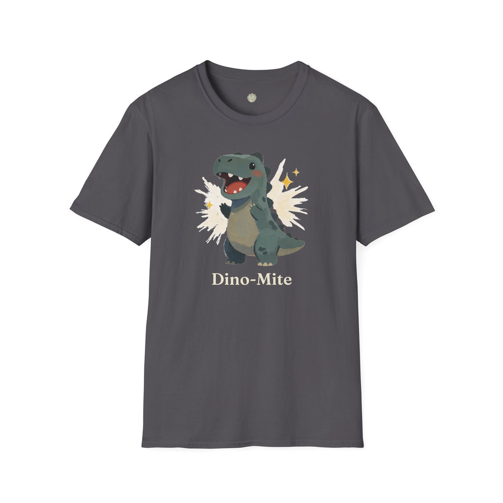 Dino-Mite T-Shirt — Cute Cheerful Dinosaur Pun Graphic Tee