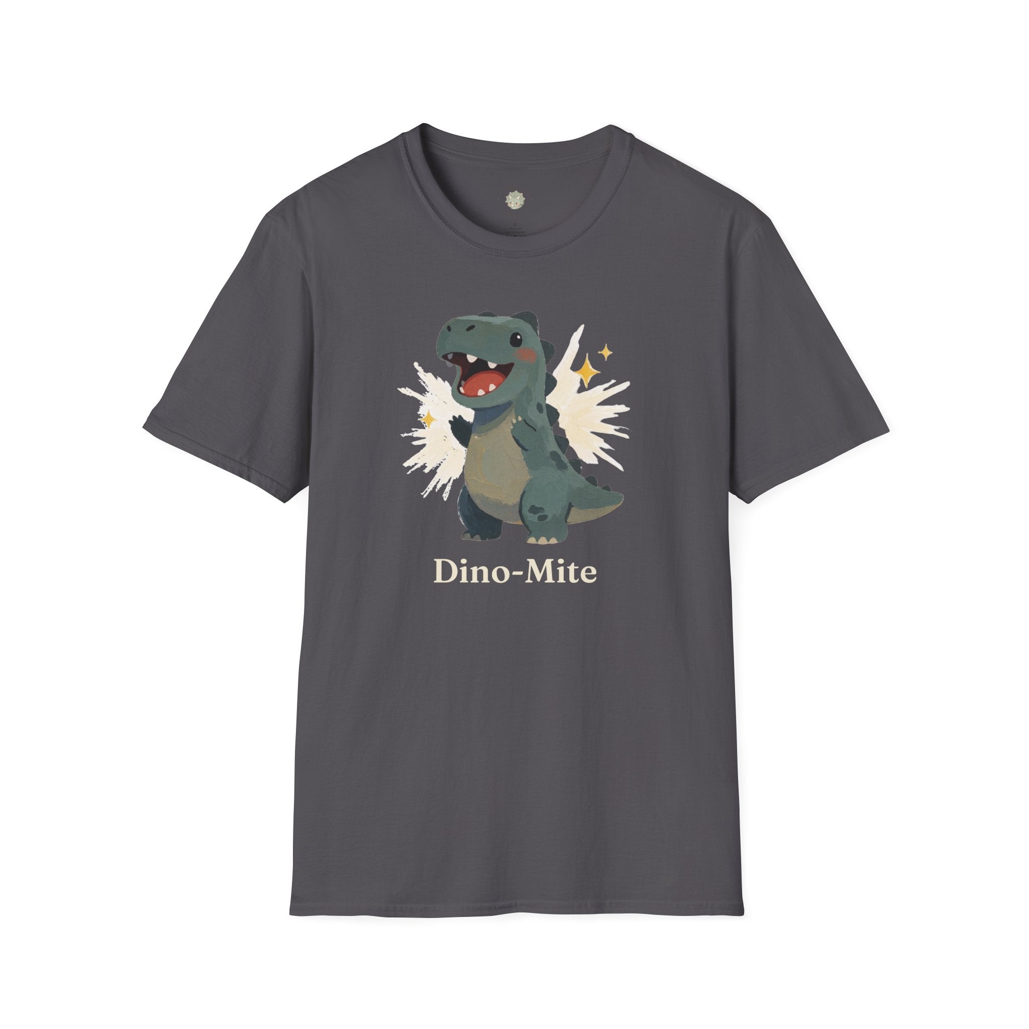 Dino-Mite T-Shirt — Cute Cheerful Dinosaur Pun Graphic Tee
