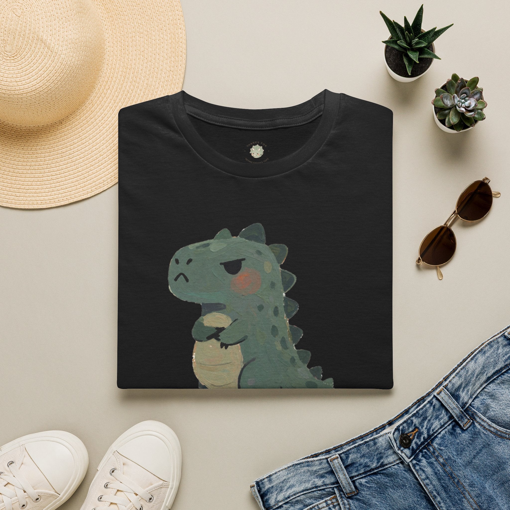 Hangry-Saurus T-Shirt — Funny Hungry Grumpy Dinosaur Graphic Tee