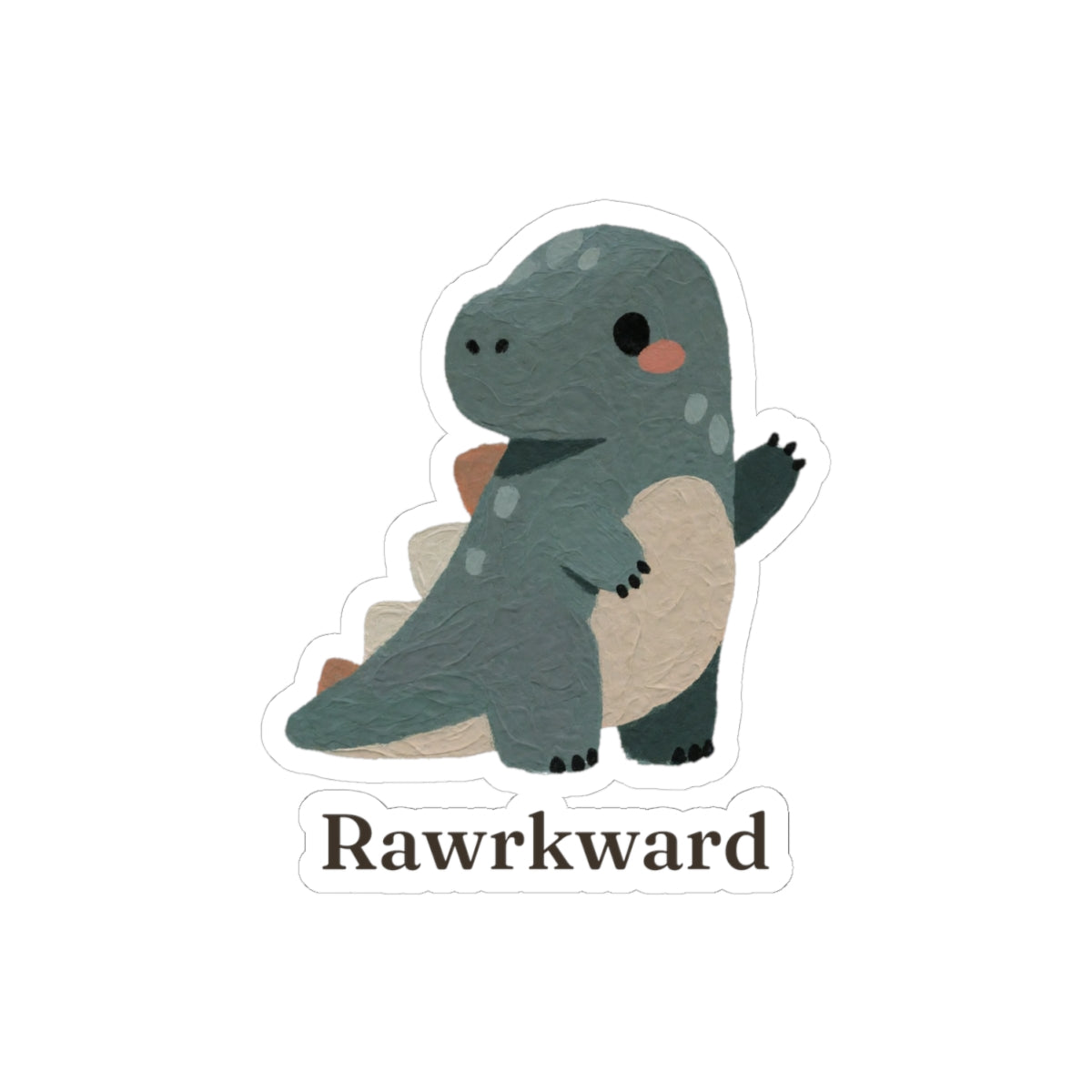 Rawrkward Sticker — Funny Awkward Shy Dinosaur Vinyl Sticker