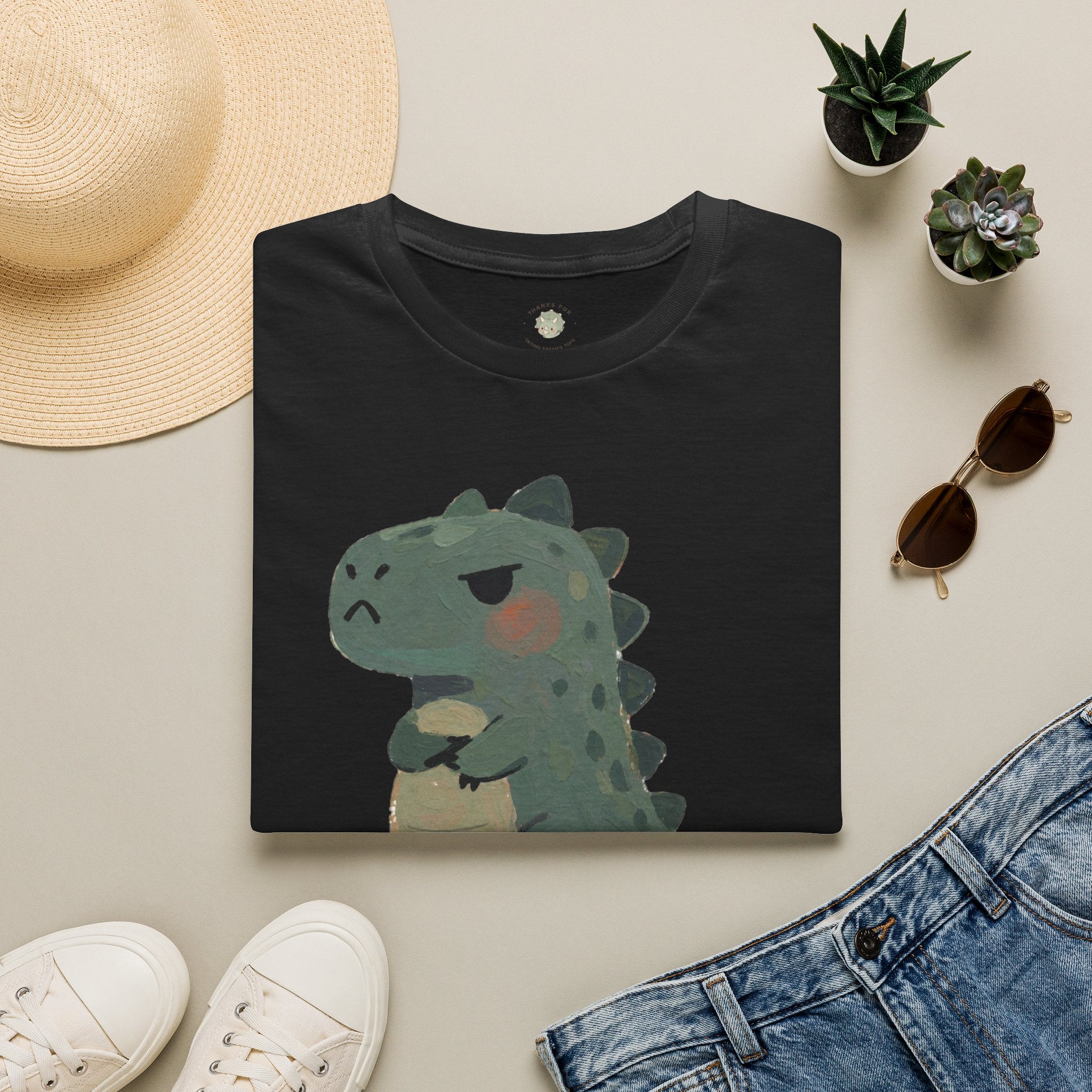 Hangry-Saurus T-Shirt — Funny Hungry Grumpy Dinosaur Graphic Tee