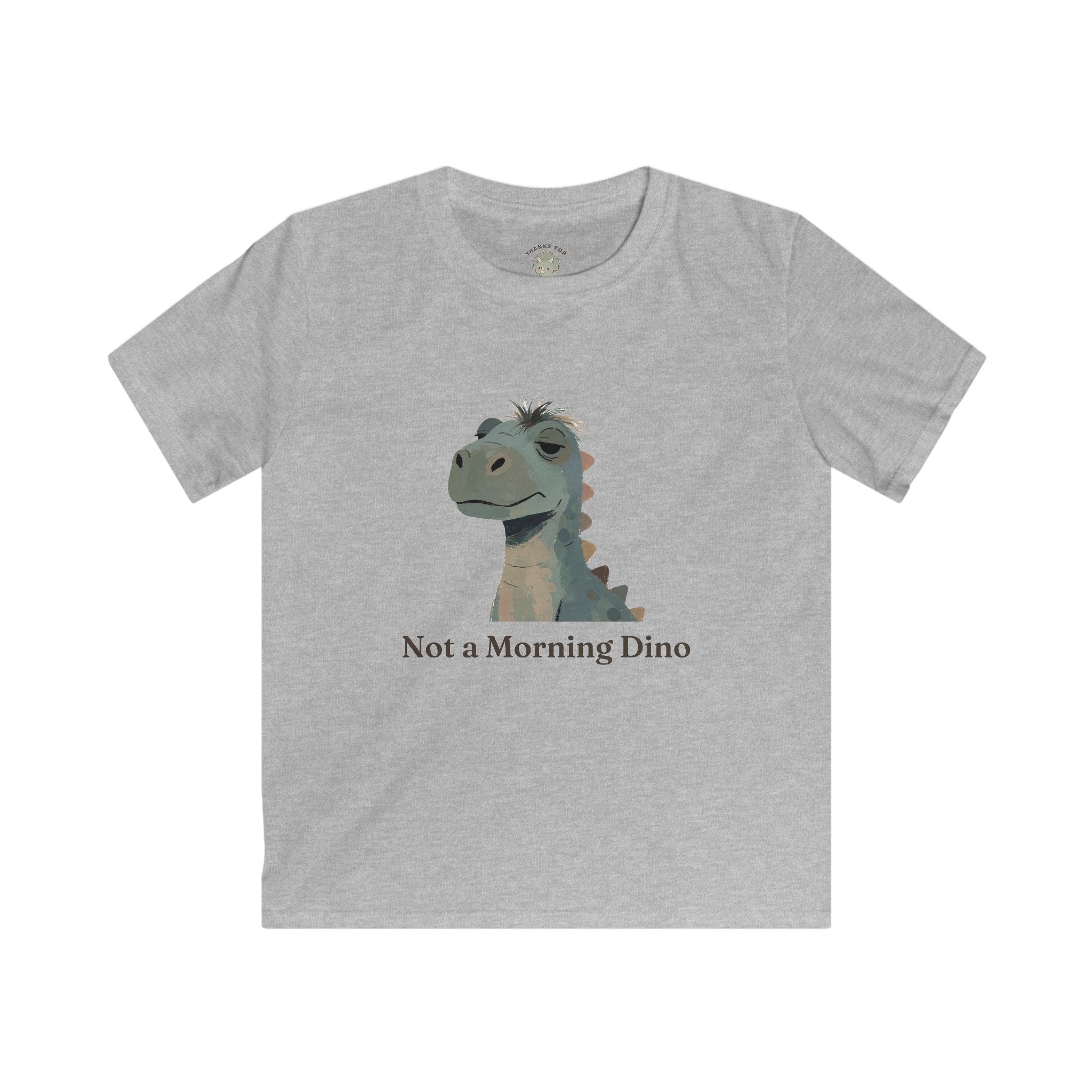 Kids Not a Morning Dino T-Shirt — Funny Sleepy Dinosaur Graphic Tee