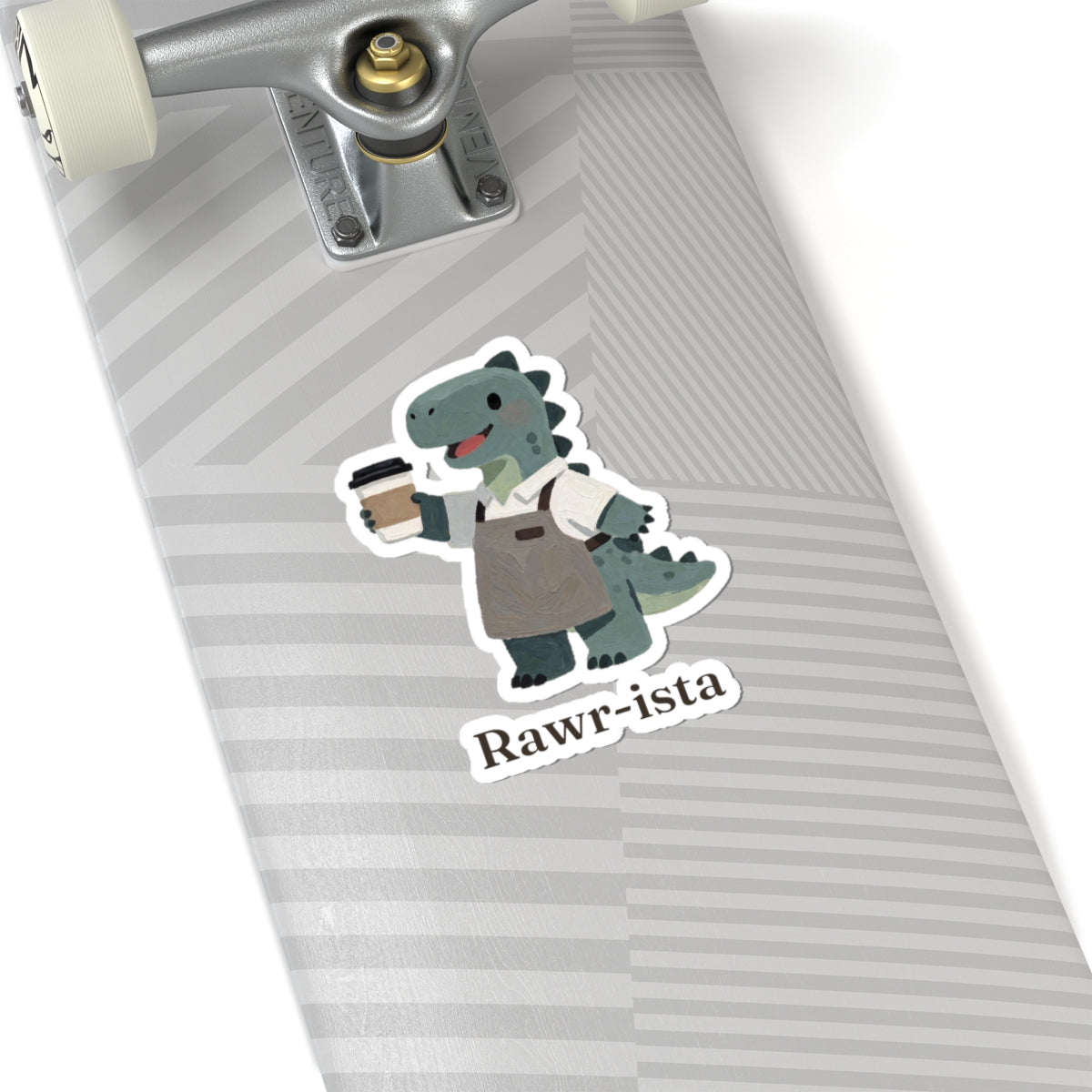 Rawr-ista Sticker — Funny Coffee Dinosaur Barista Vinyl Sticker
