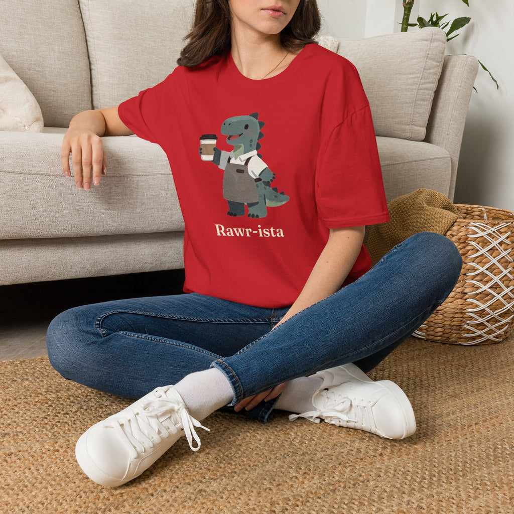 Rawr-ista T-Shirt — Funny Coffee Dinosaur Barista Graphic Tee
