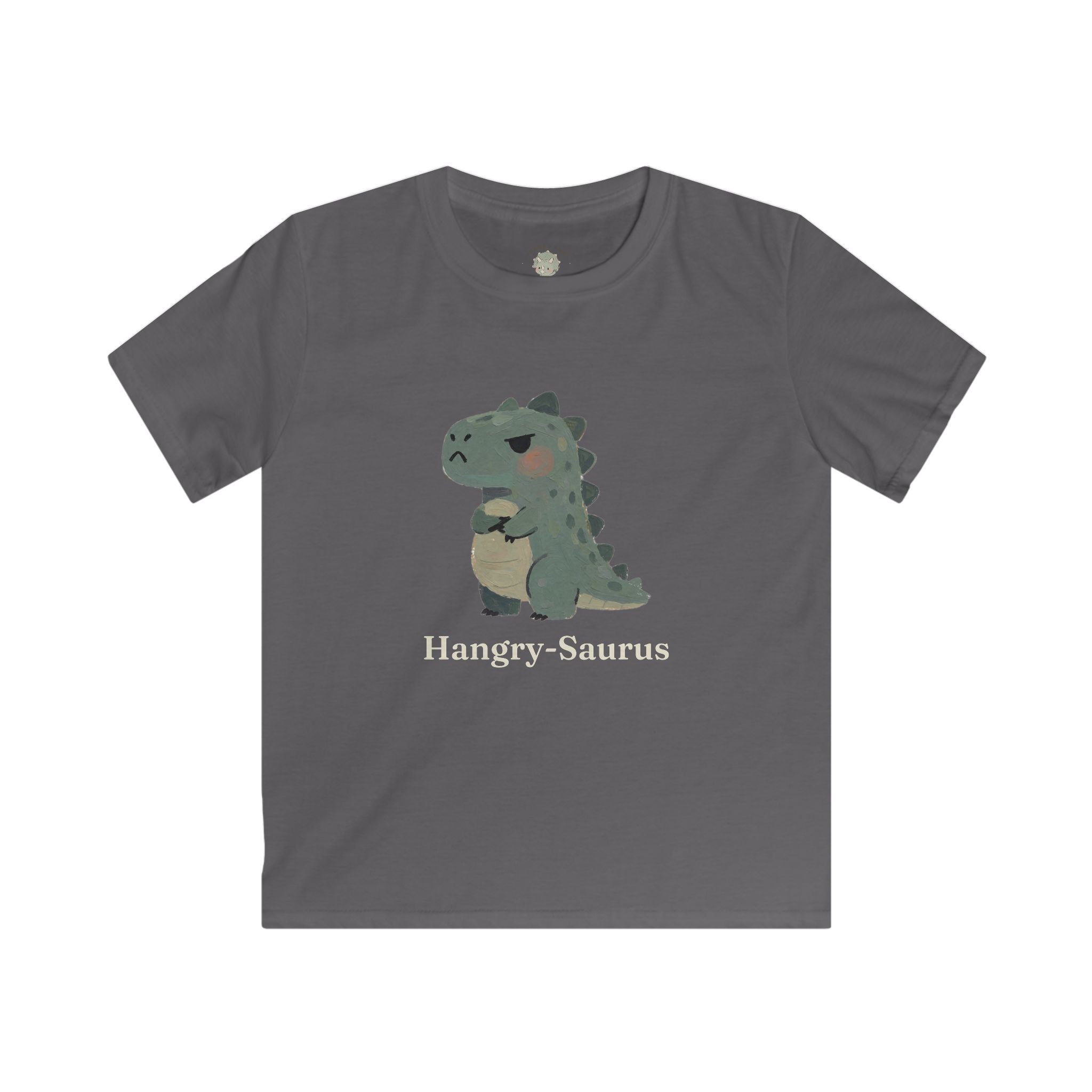 Kids Hangry-Saurus T-Shirt — Funny Hungry Grumpy Dinosaur Graphic Tee