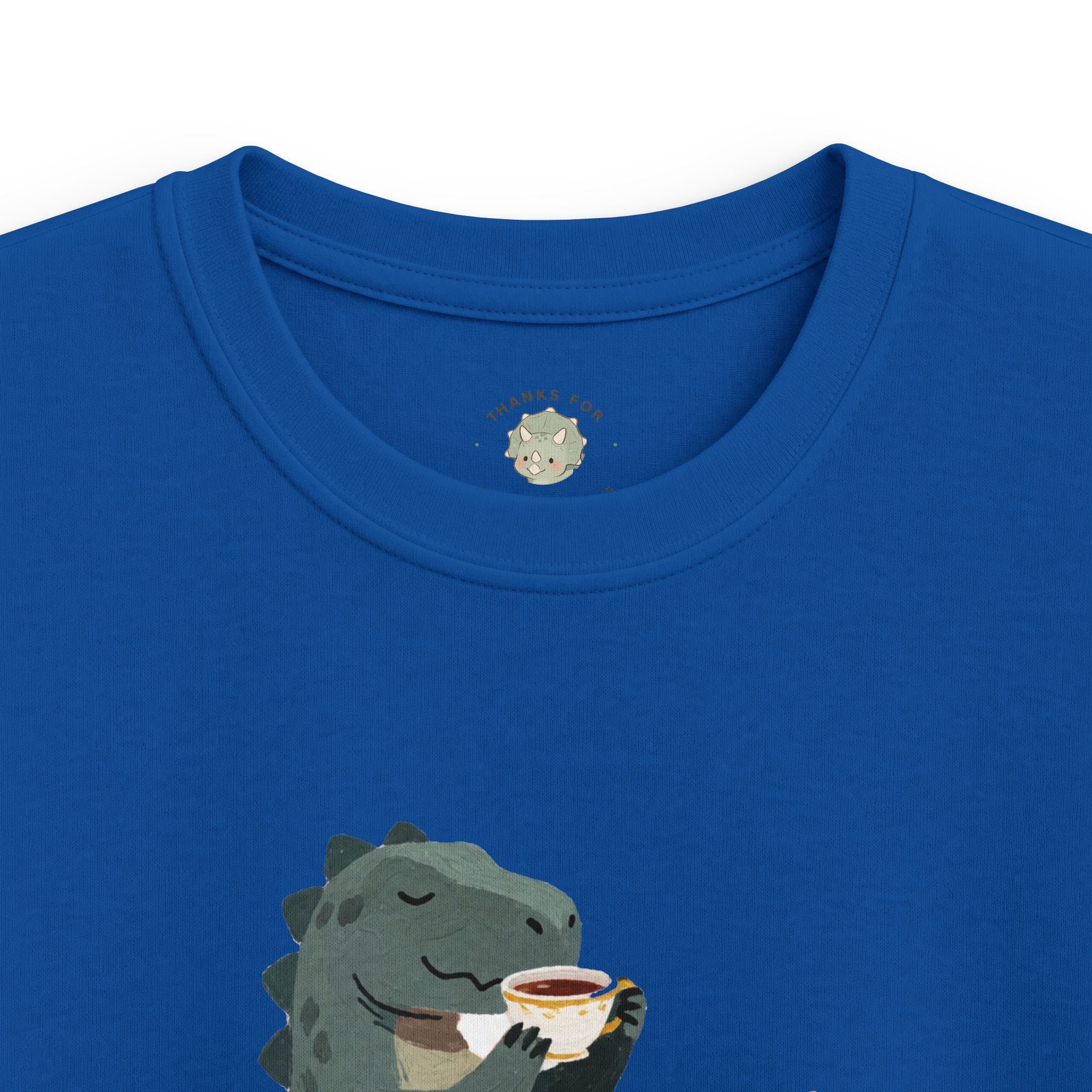 Kids Sip Happens T-Shirt — Funny Dinosaur Coffee Tea Graphic Tee