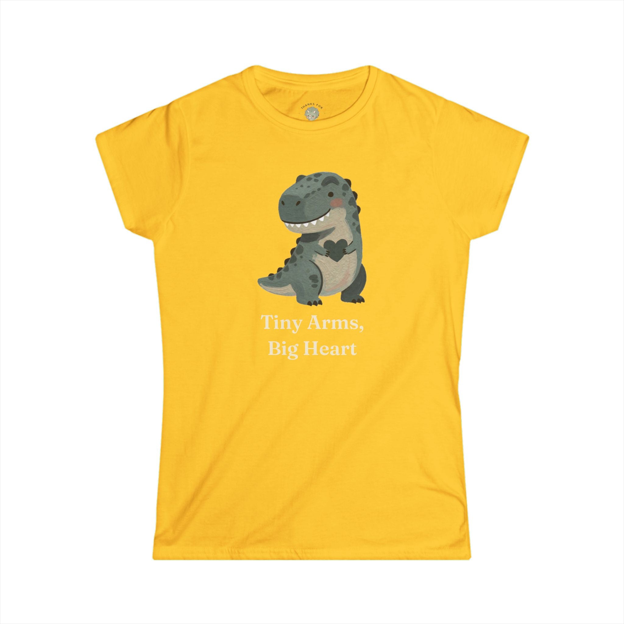 Women's Tiny Arms, Big Heart T-Shirt — Cute Sweet T-Rex Love Graphic Tee