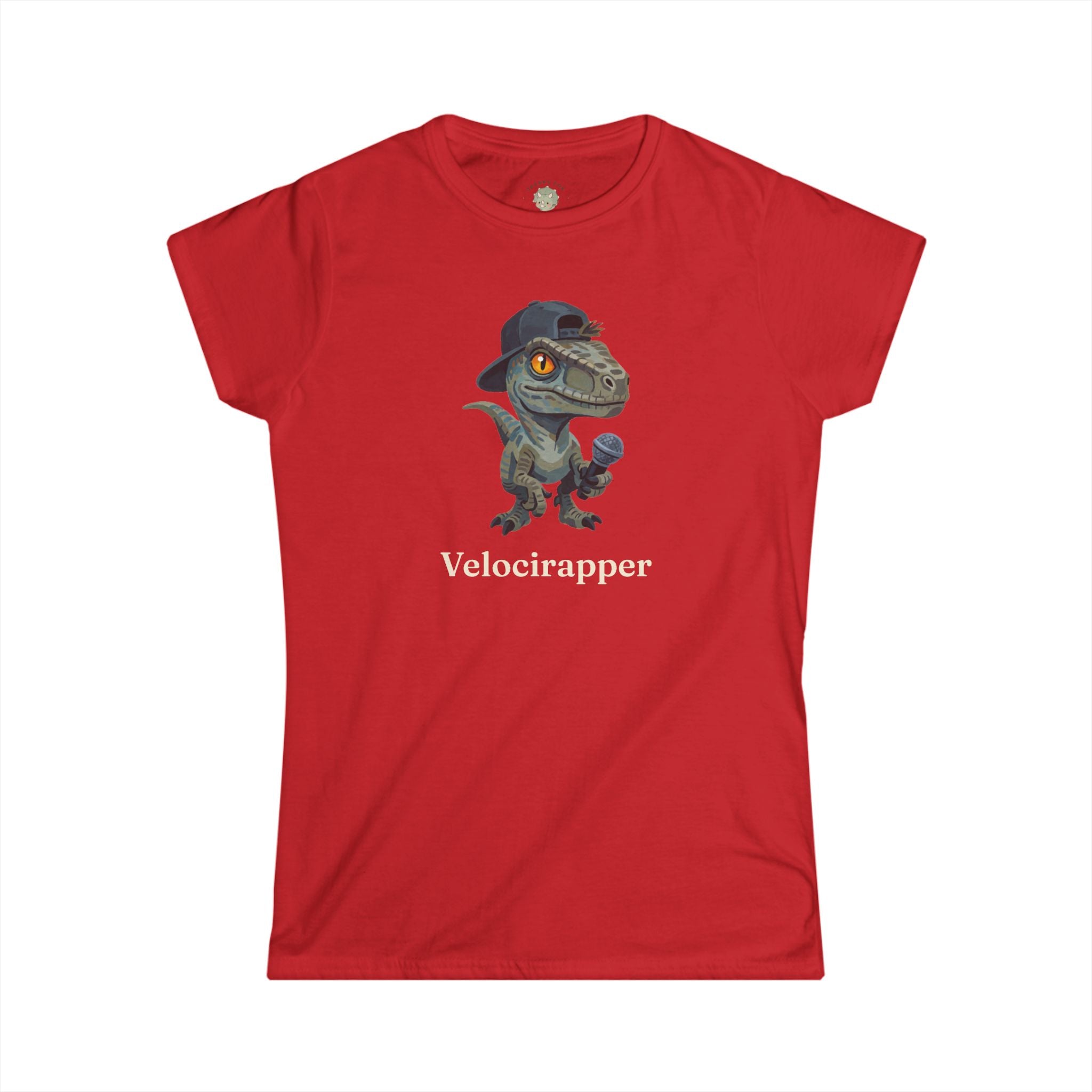 Women's Velocirapper T-Shirt — Funny Rapper Raptor Dinosaur Graphic Tee