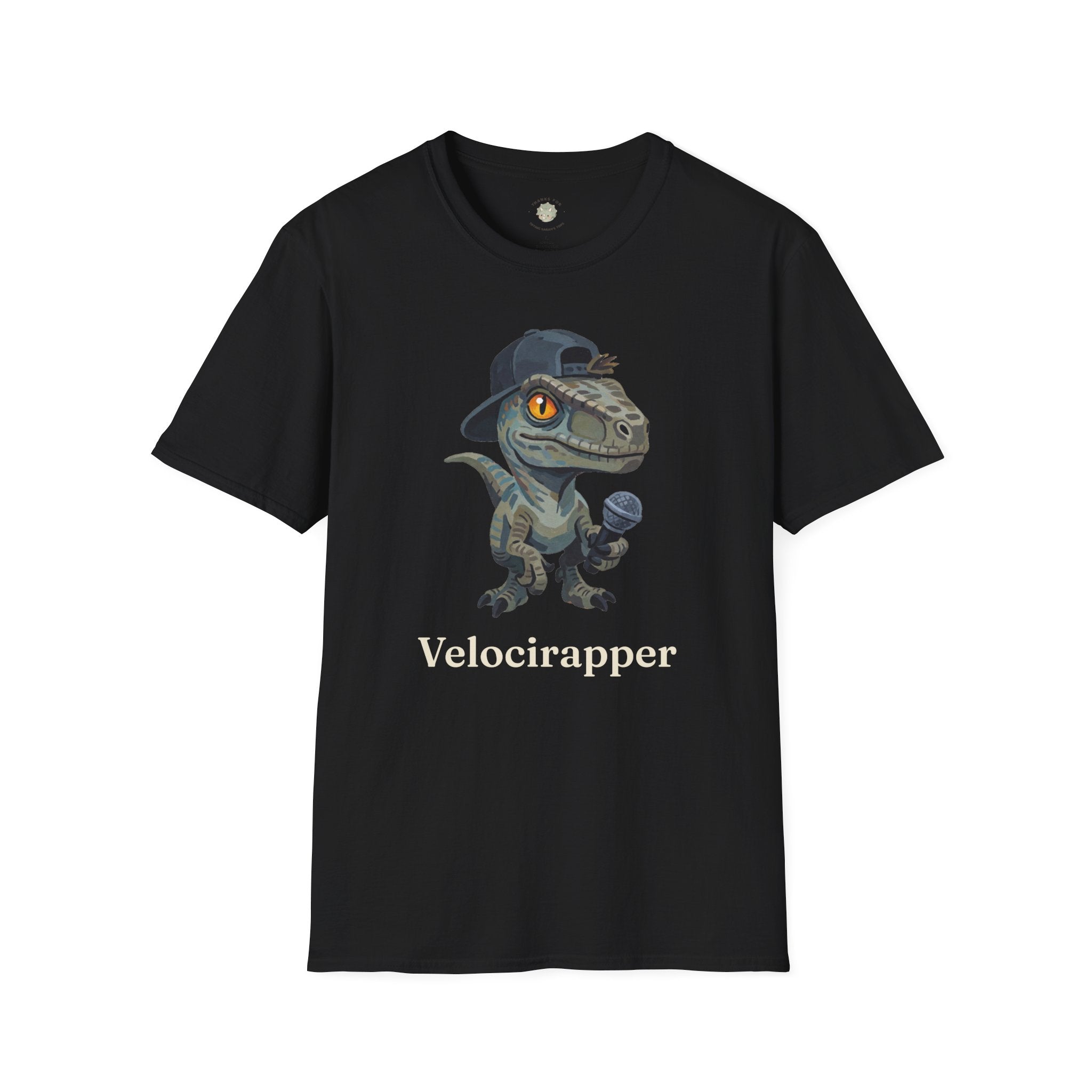 Velocirapper T-Shirt — Funny Rapper Raptor Dinosaur Graphic Tee