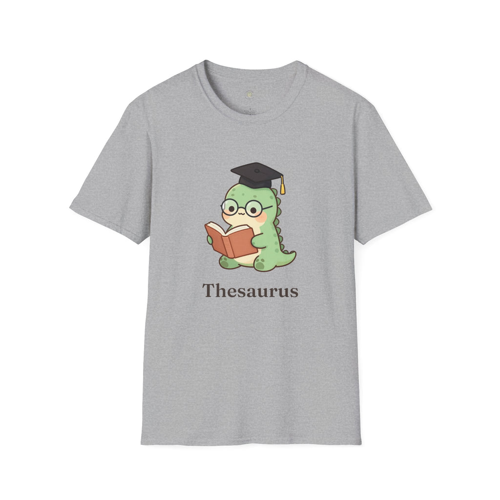 Thesaurus T-Shirt — Cute Word Nerd Dinosaur Grammar Pun Graphic Tee