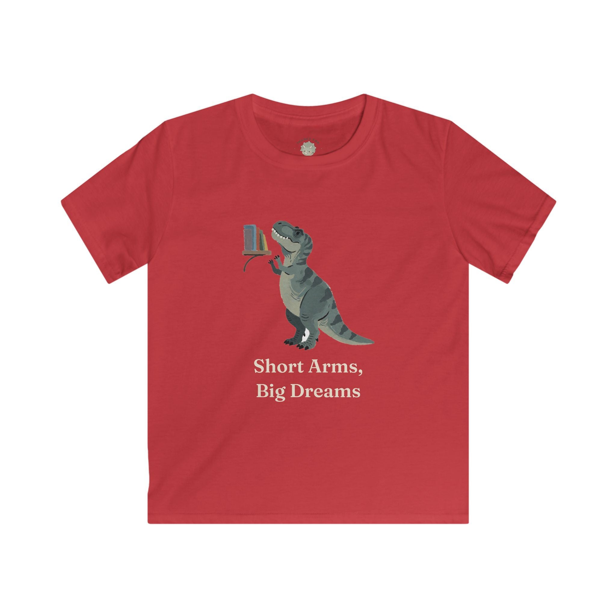 Kids Short Arms, Big Dreams T-Shirt — Funny Motivational T-Rex Graphic Tee