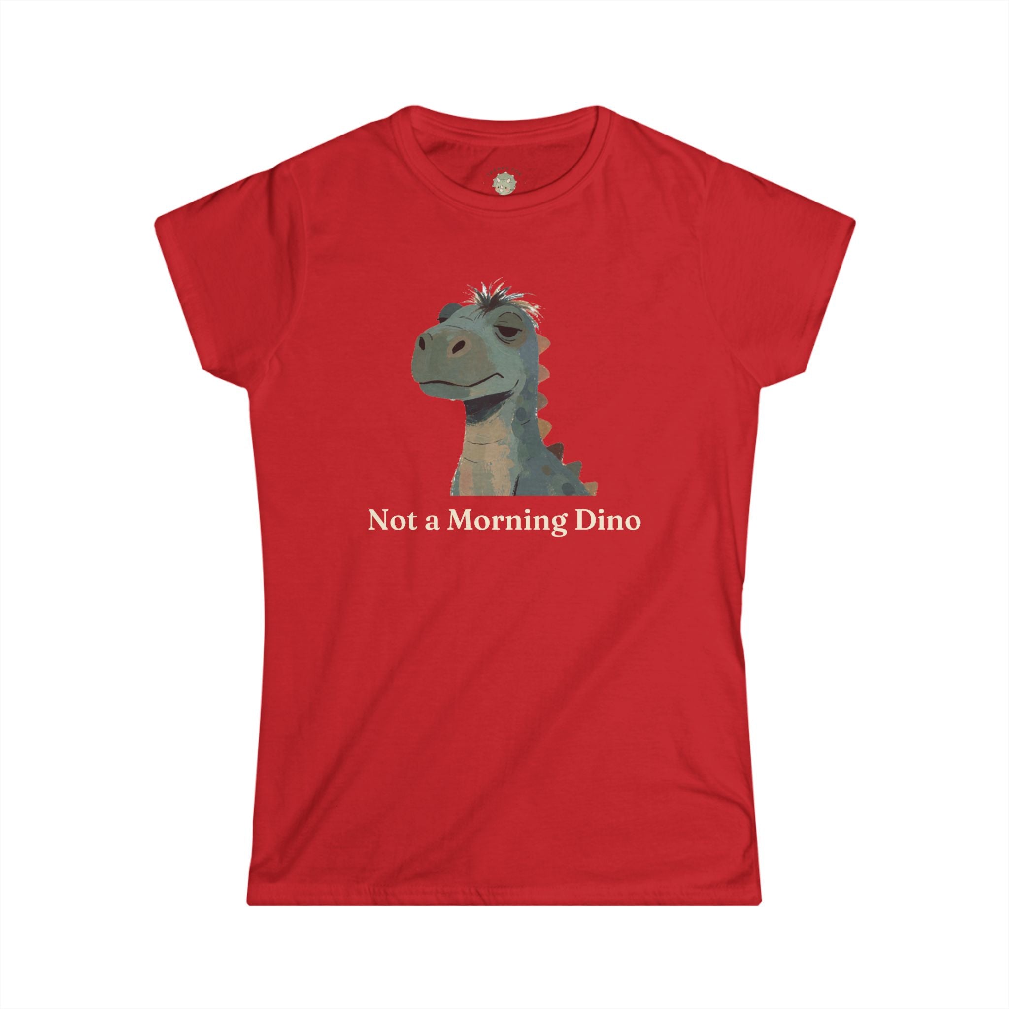Women's Not a Morning Dino T-Shirt — Funny Sleepy Dinosaur Graphic Tee