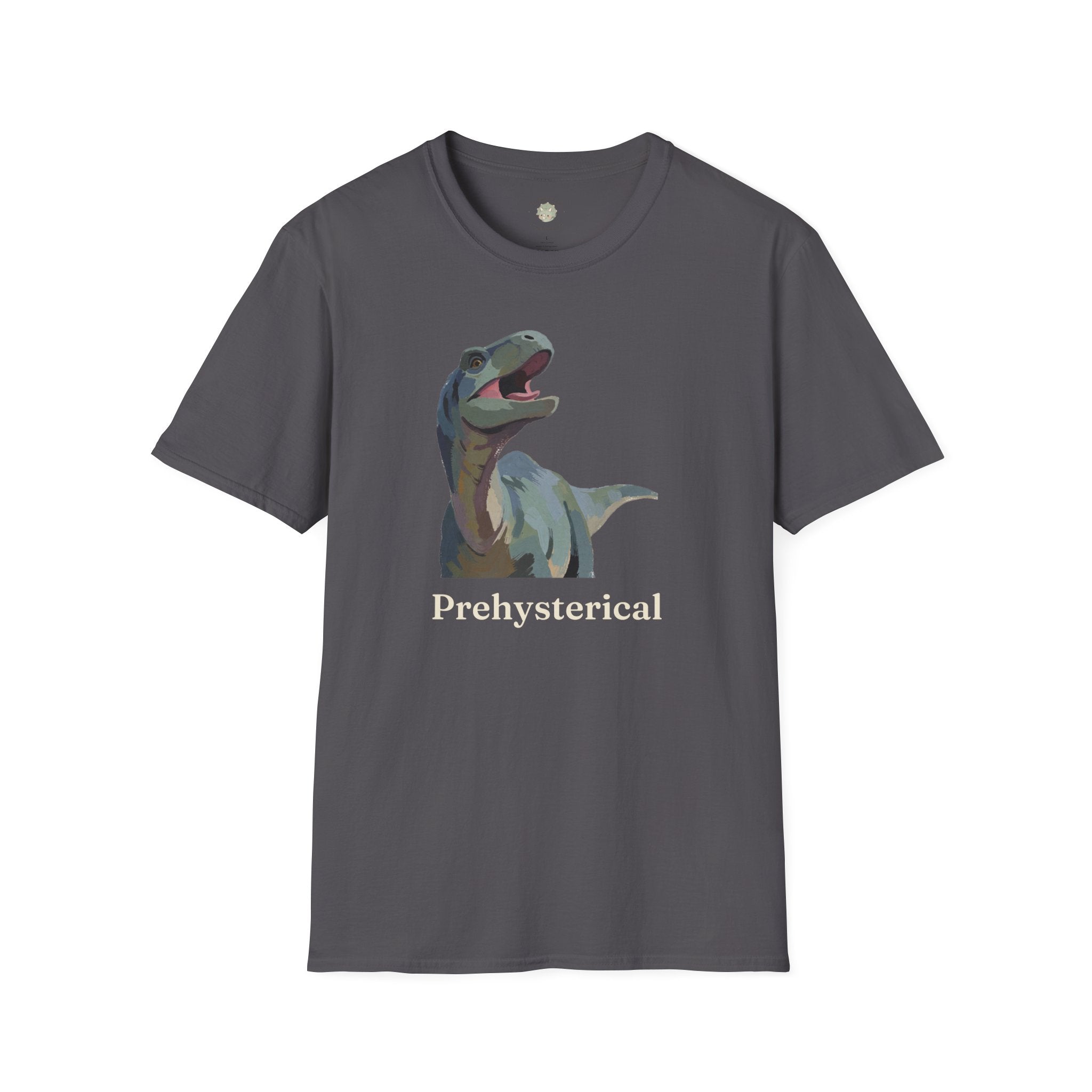 Prehysterical T-Shirt — Funny Laughing Dinosaur Pun Graphic Tee