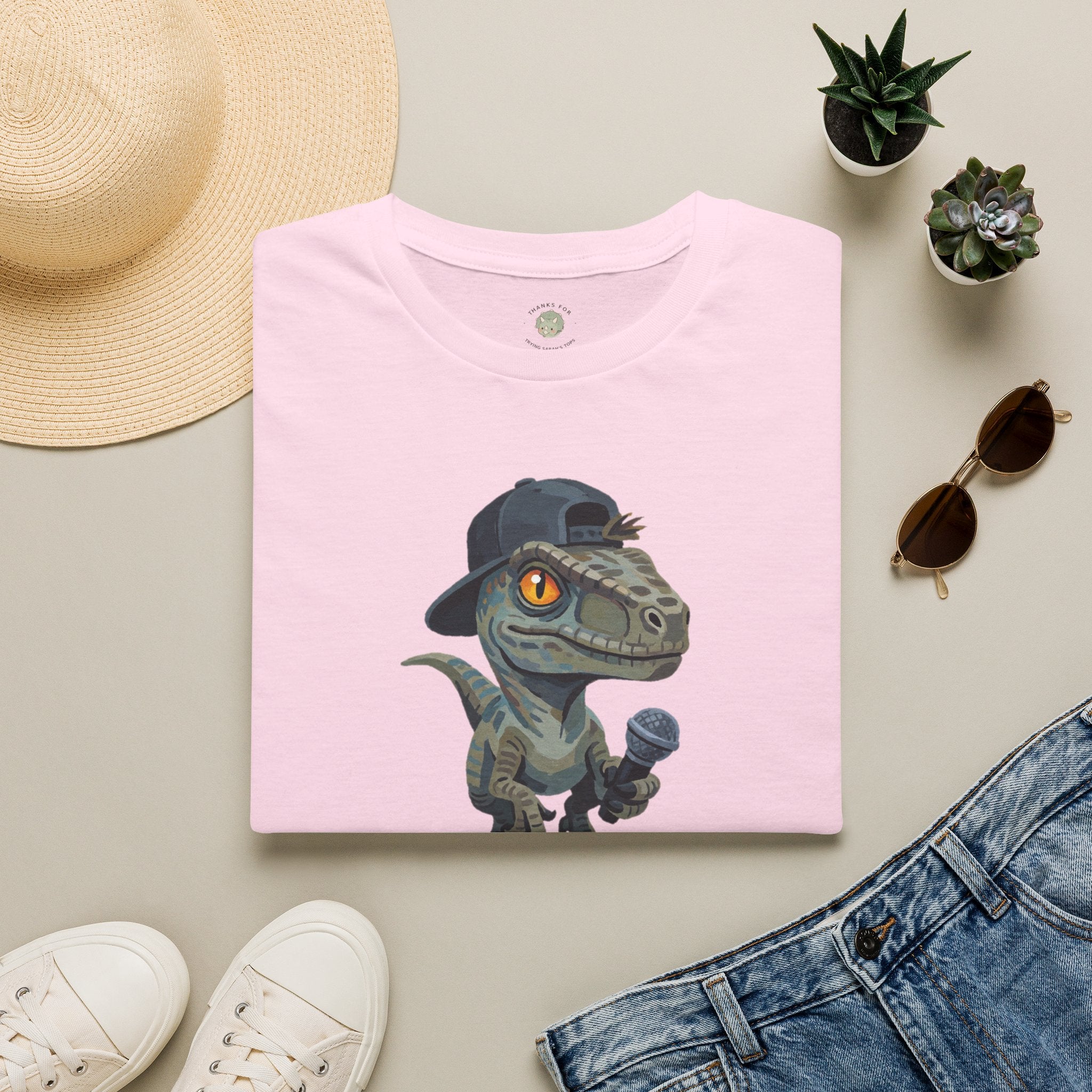 Velocirapper T-Shirt — Funny Rapper Raptor Dinosaur Graphic Tee