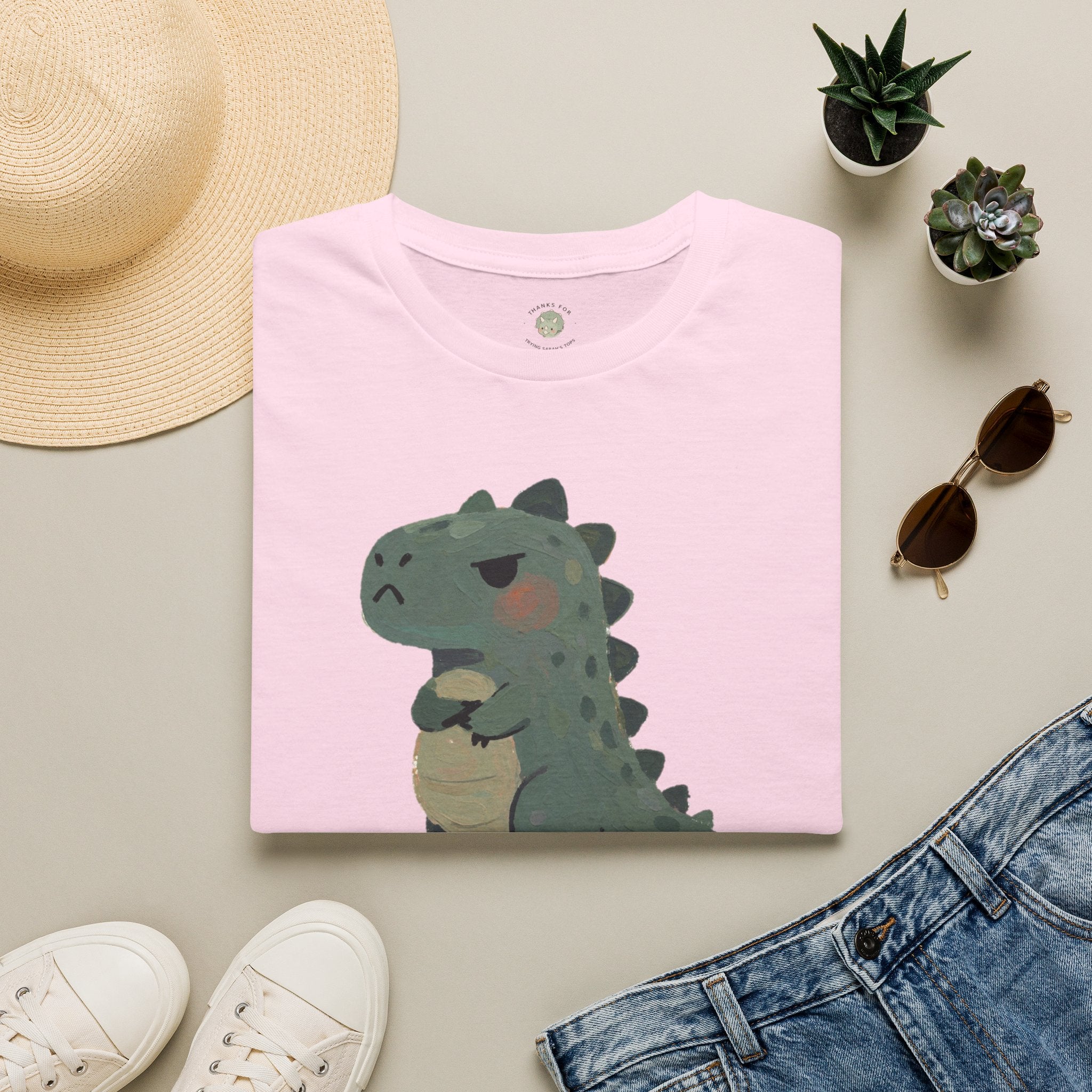 Hangry-Saurus T-Shirt — Funny Hungry Grumpy Dinosaur Graphic Tee
