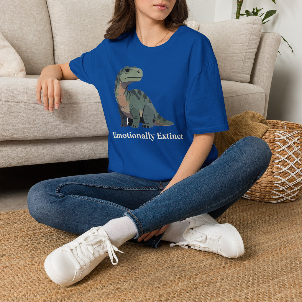 Emotionally Extinct T-Shirt — Funny Deadpan Dinosaur Graphic Tee