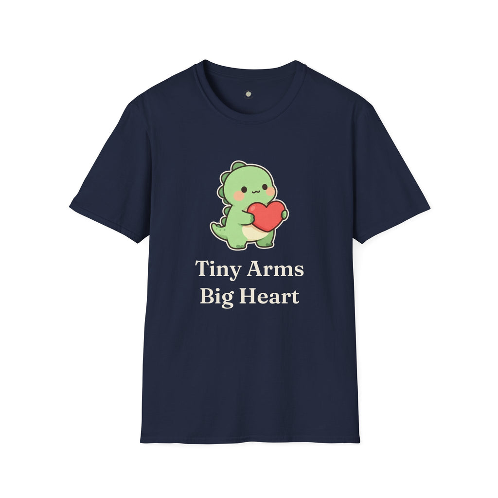 Tiny Arms, Big Heart Dino Tee — Kawaii T-Rex Heart Graphic T-Shirt