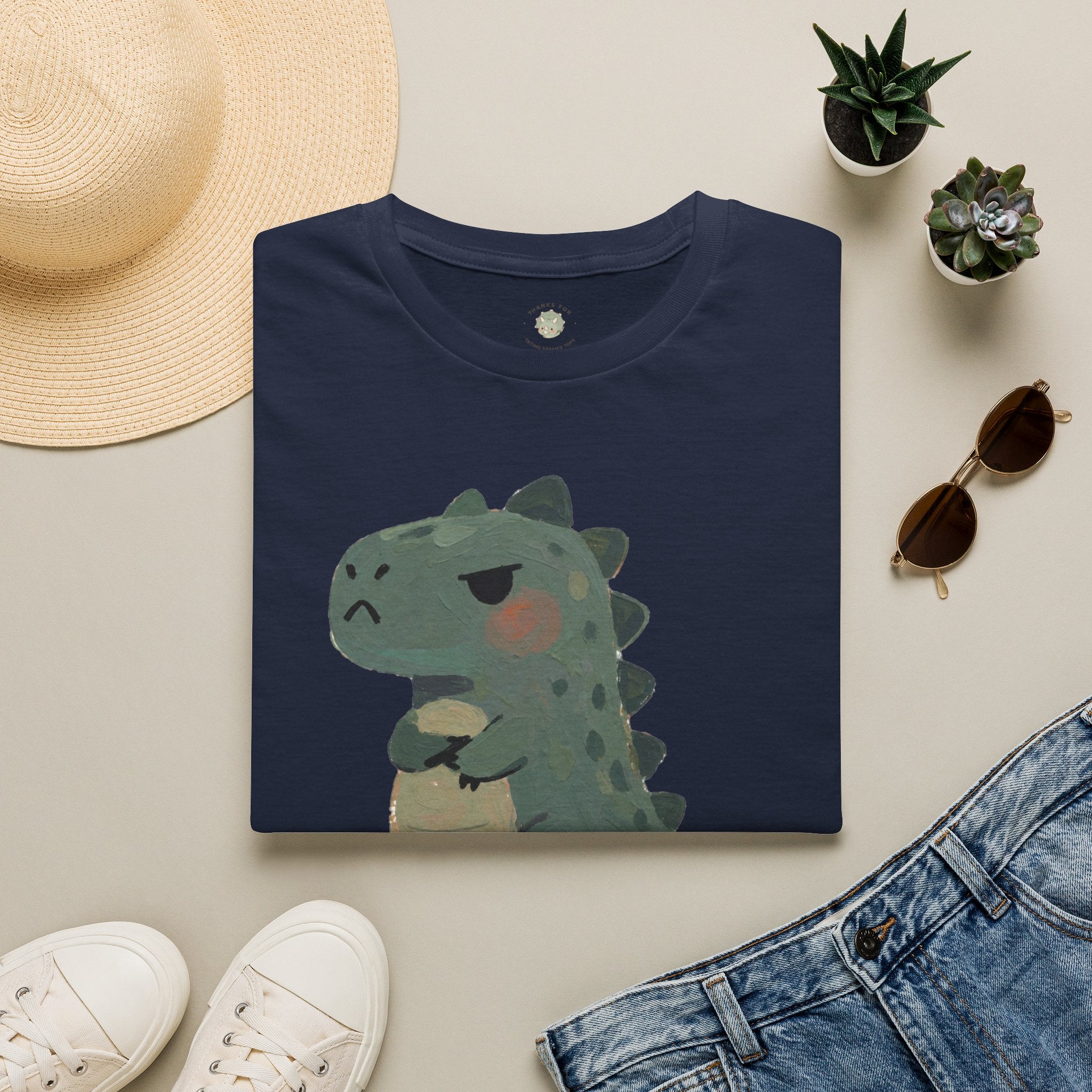 Hangry-Saurus T-Shirt — Funny Hungry Grumpy Dinosaur Graphic Tee