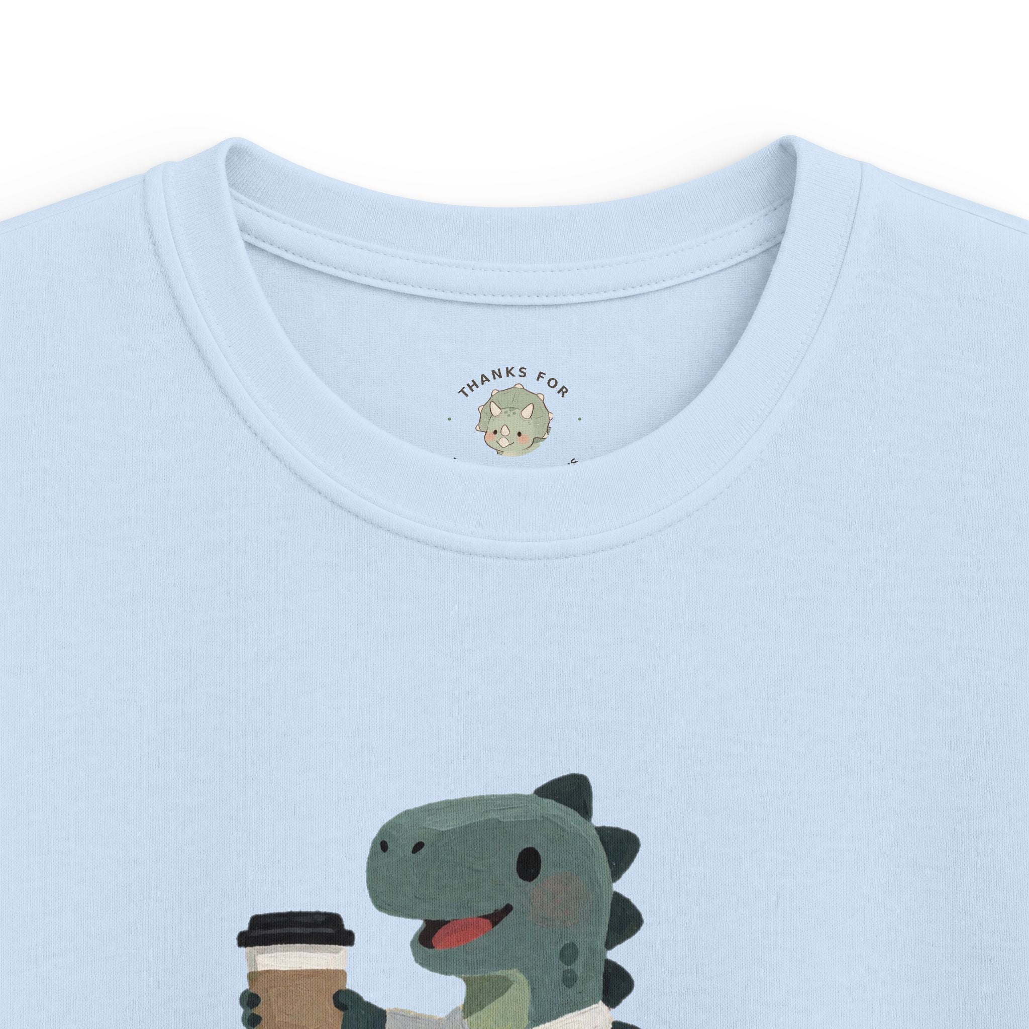 Kids Rawr-ista T-Shirt — Funny Coffee Dinosaur Barista Graphic Tee
