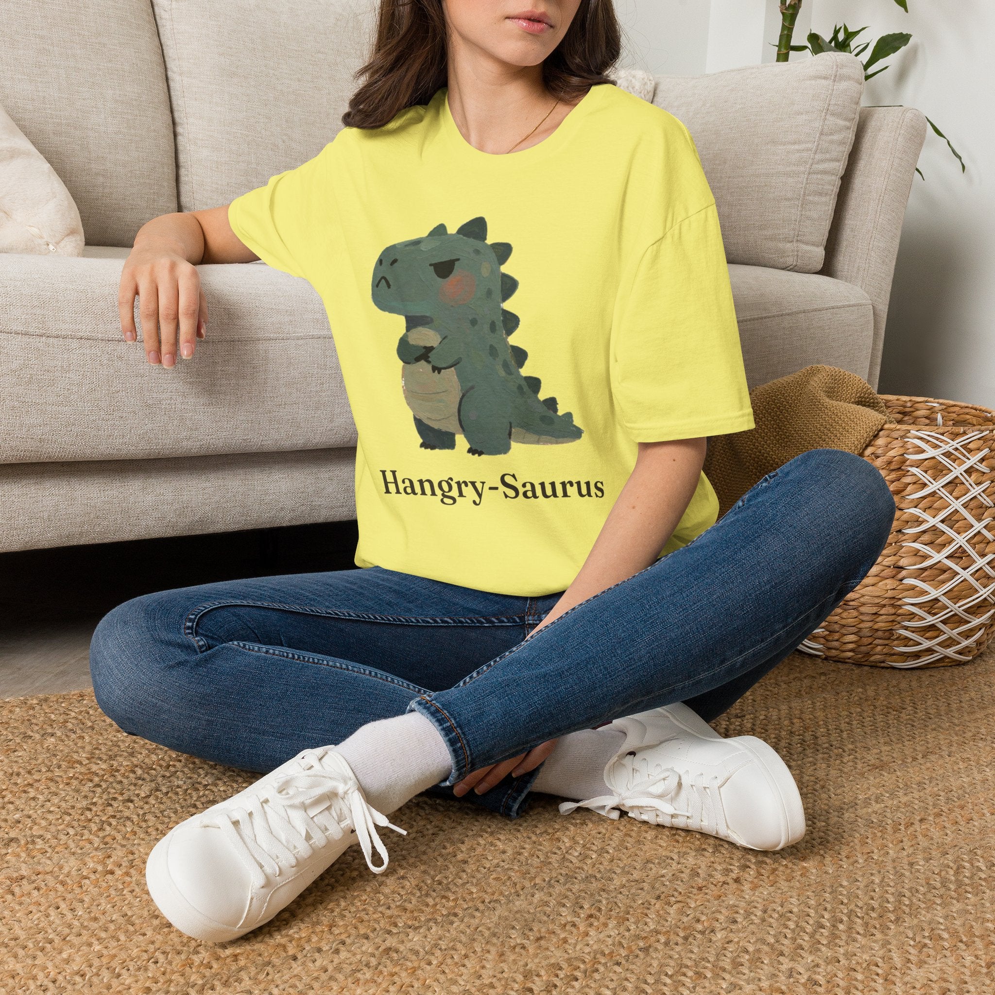 Hangry-Saurus T-Shirt — Funny Hungry Grumpy Dinosaur Graphic Tee