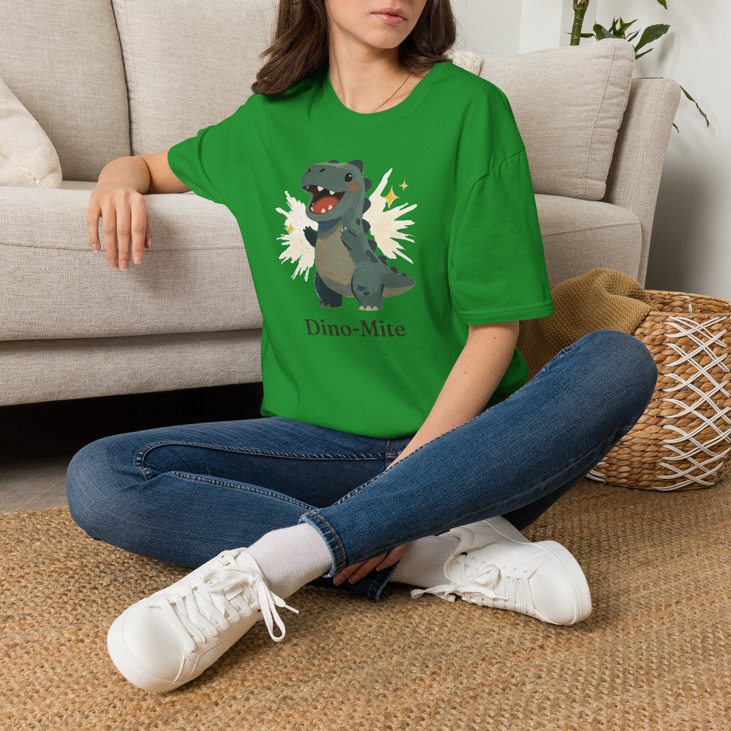 Dino-Mite T-Shirt — Cute Cheerful Dinosaur Pun Graphic Tee