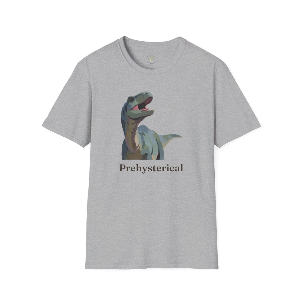 Prehysterical T-Shirt — Funny Laughing Dinosaur Pun Graphic Tee