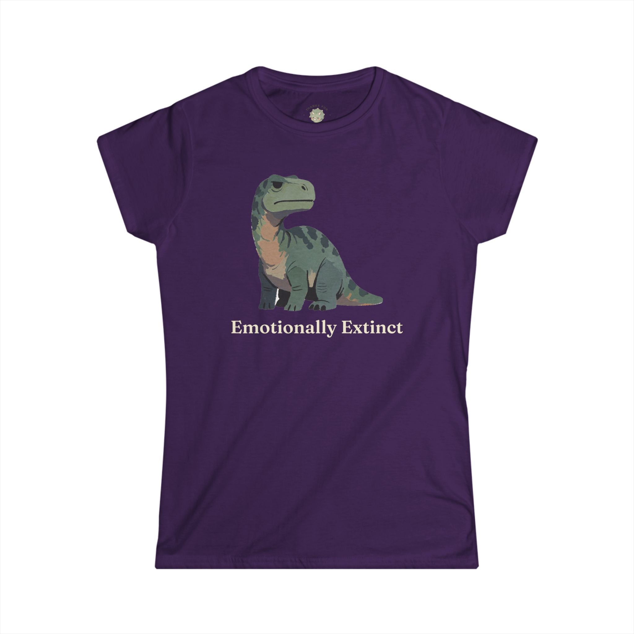 Women's Emotionally Extinct T-Shirt — Funny Deadpan Dinosaur Graphic Tee
